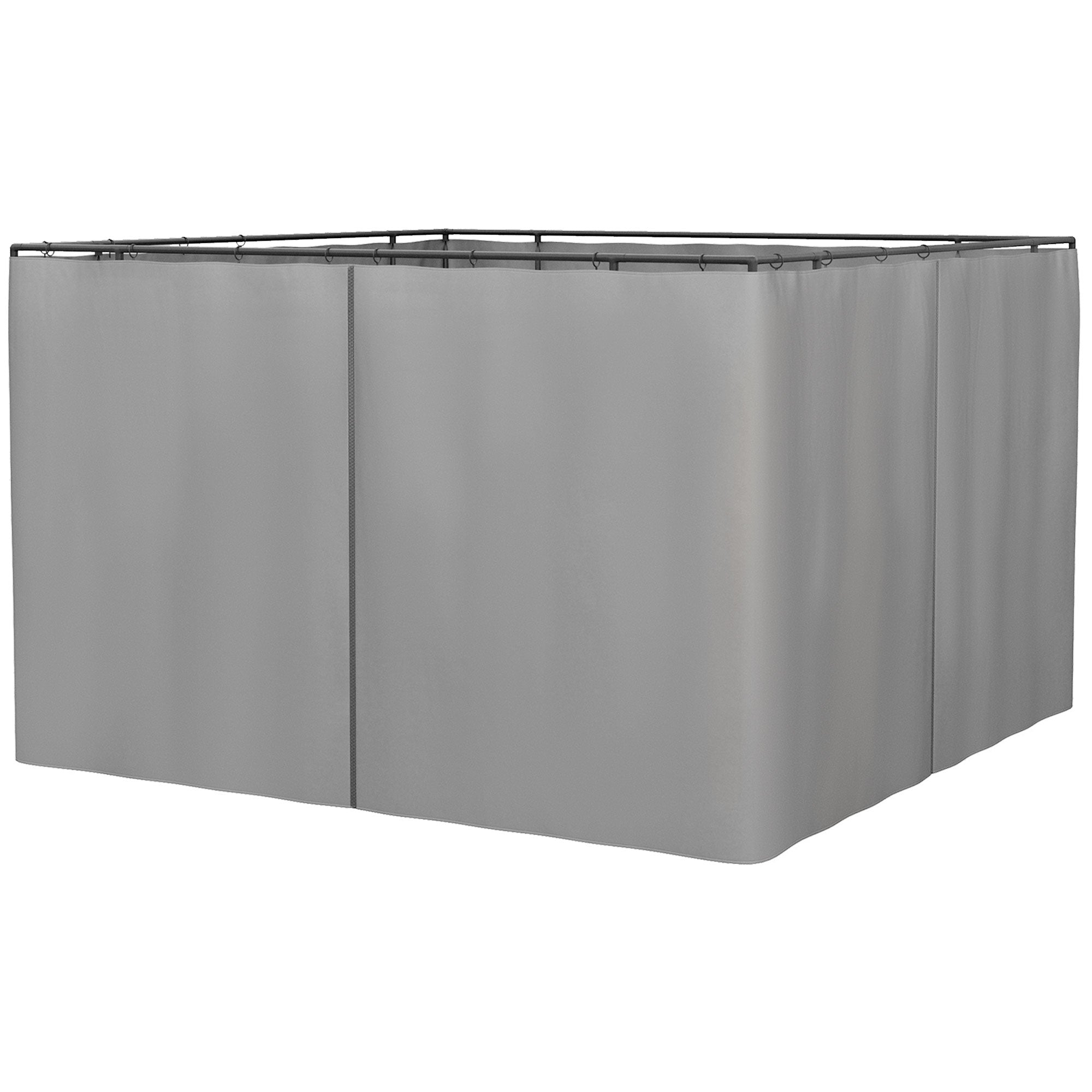 Outsunny 3 x 3(m) Universal Gazebo Replacement Sidewall Set w/ 4 Panels - Grey  | TJ Hughes