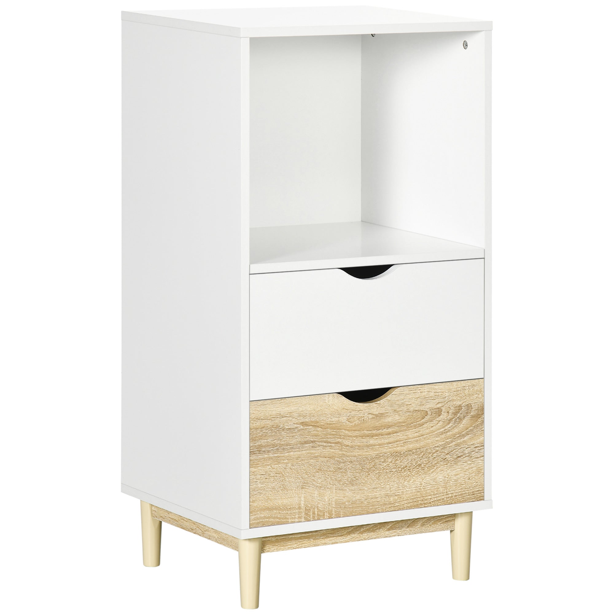 HOMCOM Modern Storage Cabinet with Drawers and Open Shelf - Bookshelf  | TJ Hughes