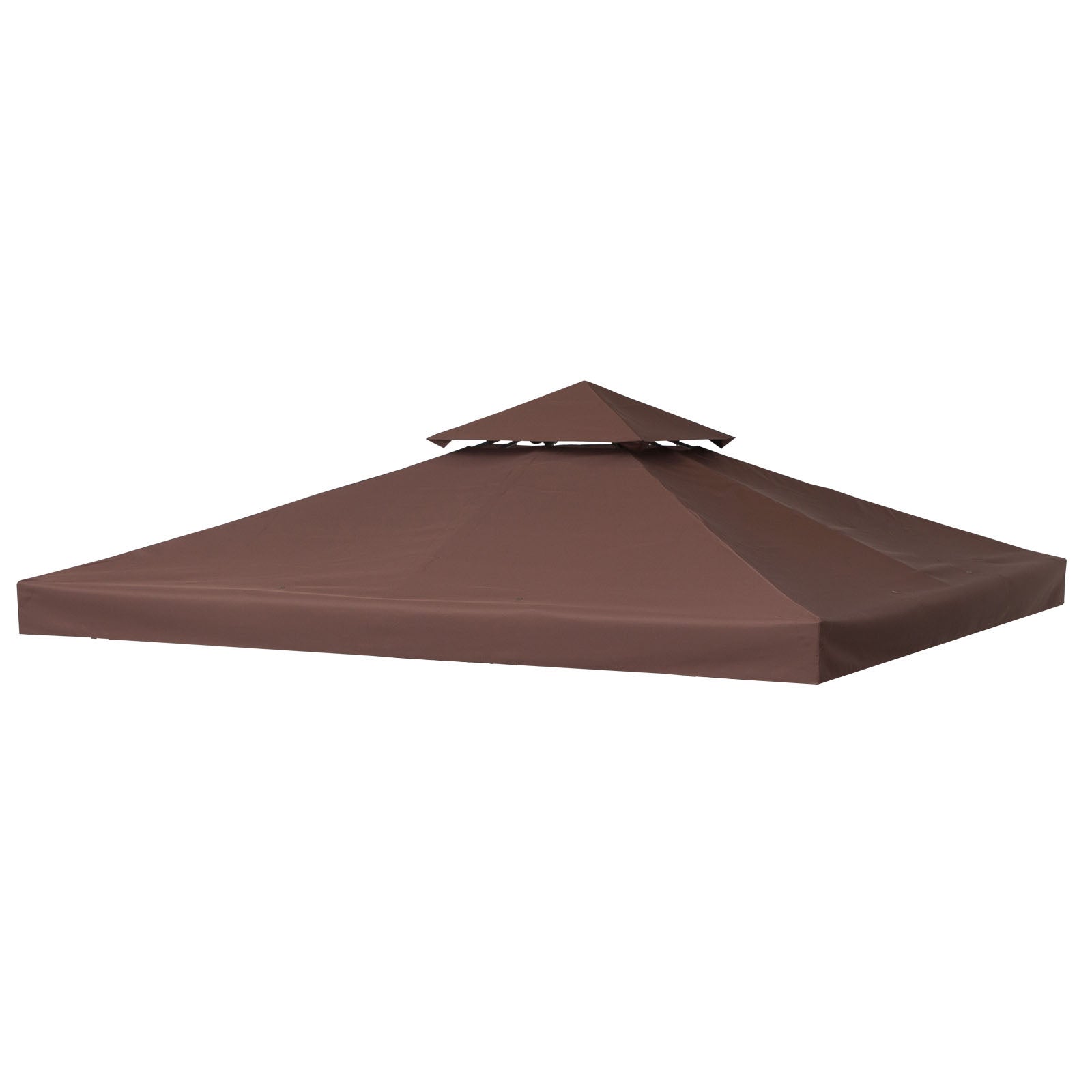 Outsunny 3(m) 2 Tier Garden Gazebo Top Cover Replacement Canopy Roof Coffee  | TJ Hughes