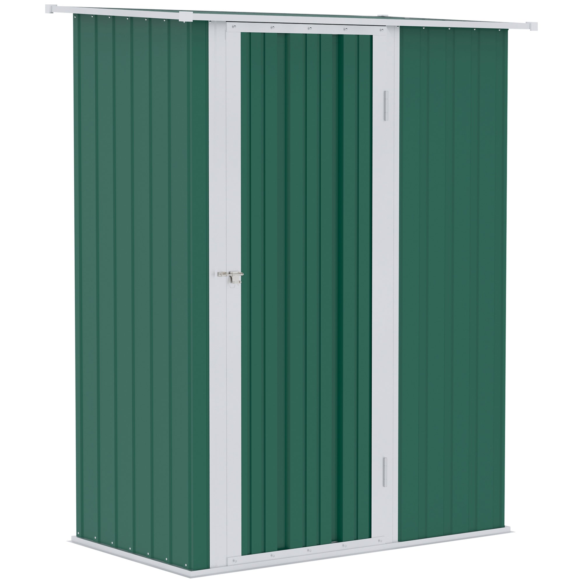 Outsunny Outdoor Storage Shed Steel Garden Shed with Lockable Door Green  | TJ Hughes