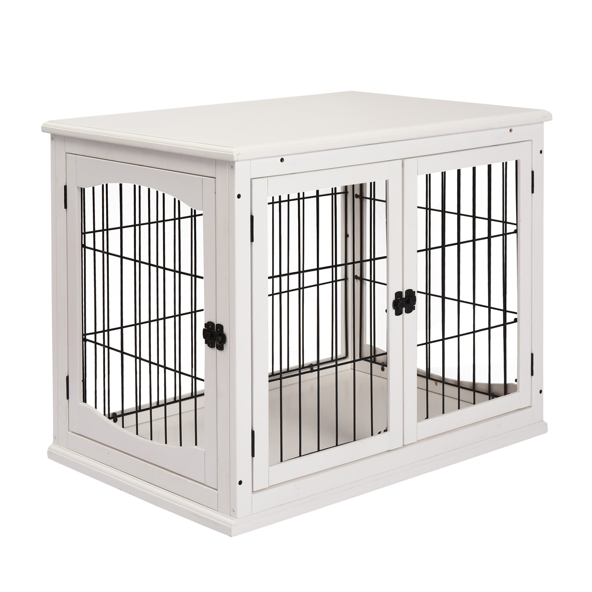 PawHut Dog Crate Puppy Cage End Table Design for Small Dog White  | TJ Hughes