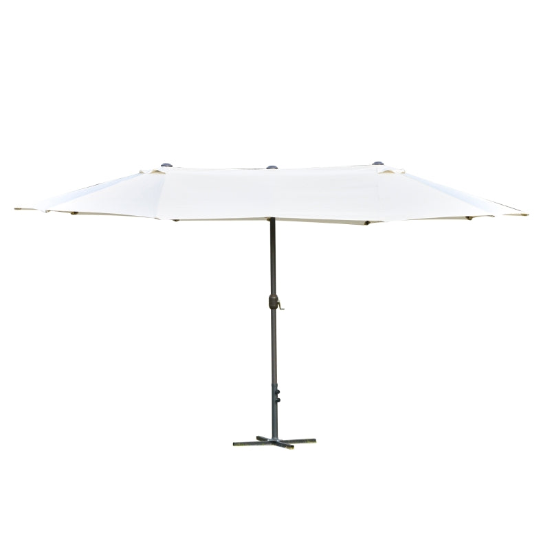 Oasis 4.6 m Double Sided Umbrella Parasol - White - Oasis Outdoor  | TJ Hughes
