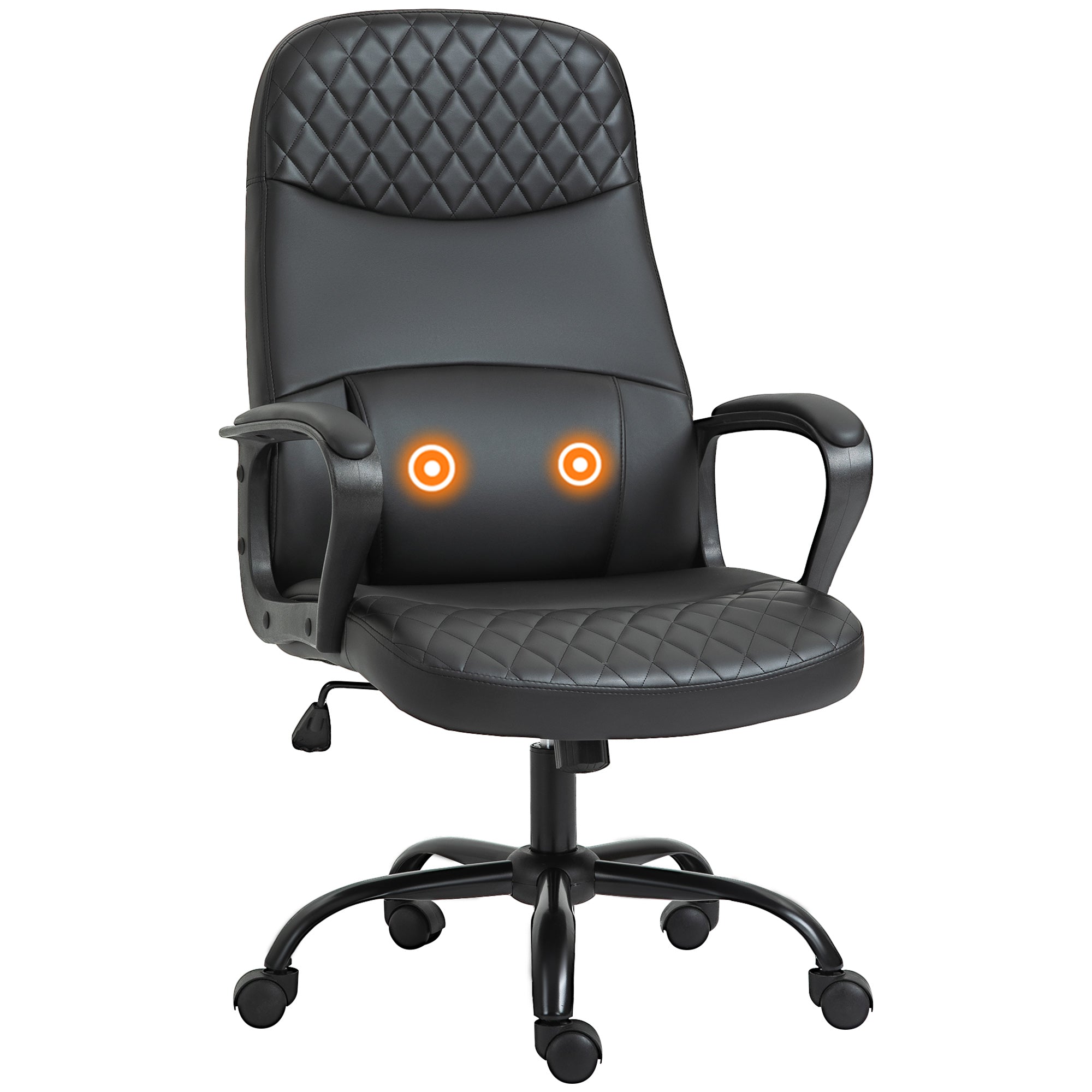 Vinsetto Vibration Massage Office Chair w/ Adjustable Height USB Interface Black  | TJ Hughes