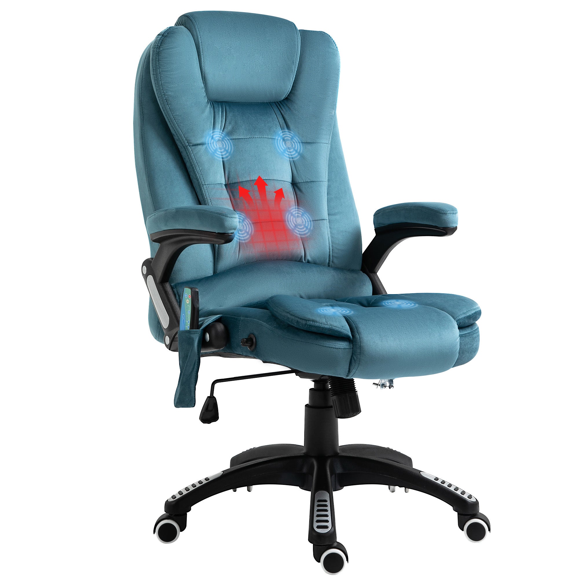 Vinsetto Office Chair w/ Heating Massage Points Relaxing Reclining Blue  | TJ Hughes
