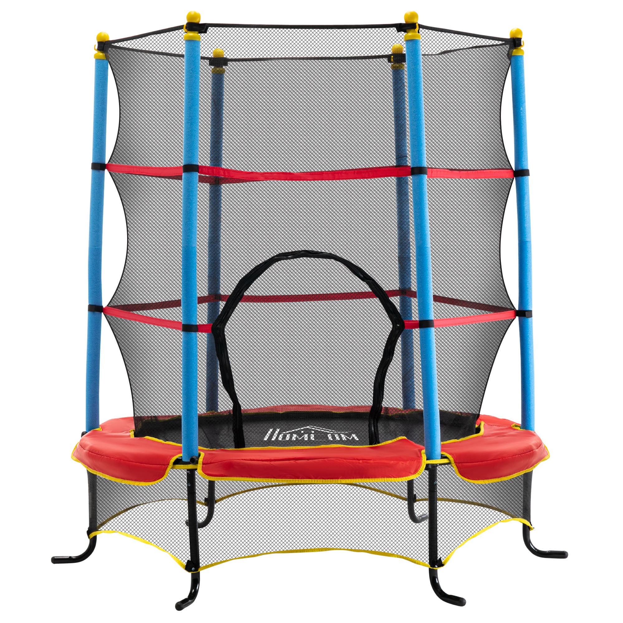 HOMCOM Trampoline for Kids w/Enclosure Net Built-in Zipper Safety Pad 3-6 Year  | TJ Hughes