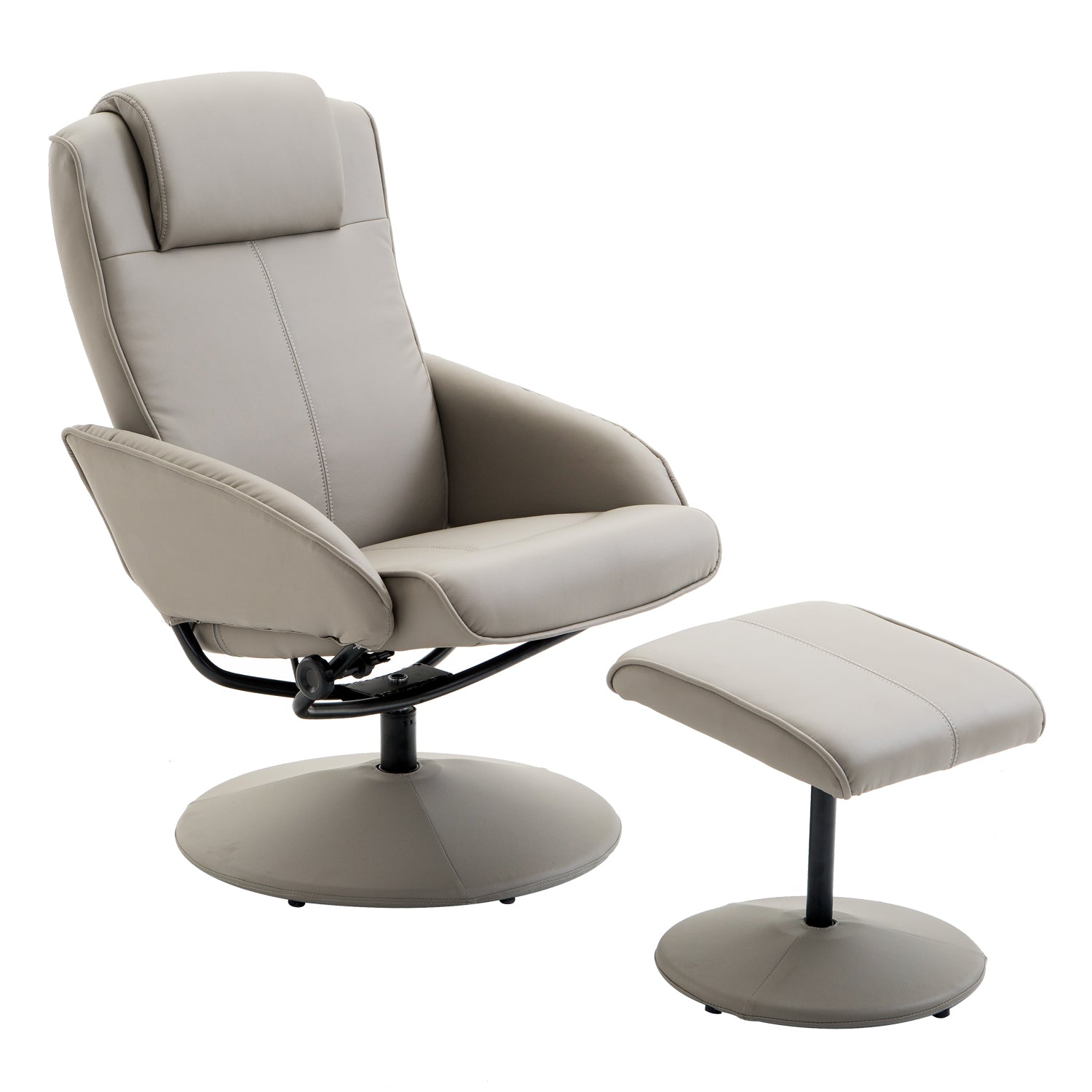 HOMCOM Adjustable Recliner Swivel Leather Armchair 360deg Rotatable W/ Footrest  | TJ Hughes