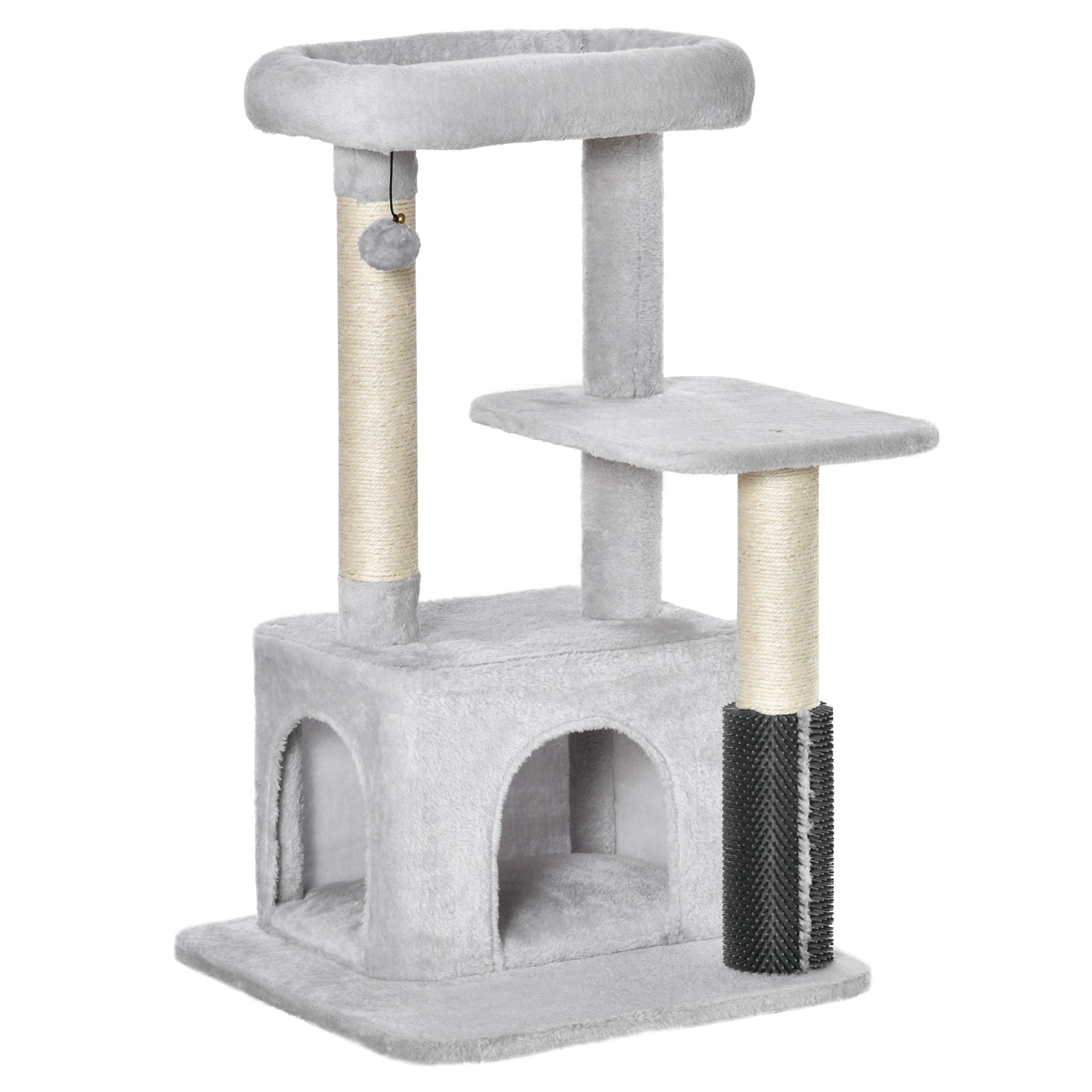 PawHut Cat Tree Climbing Activity Center w/ Scratching Massage Toy Hanging Ball  | TJ Hughes