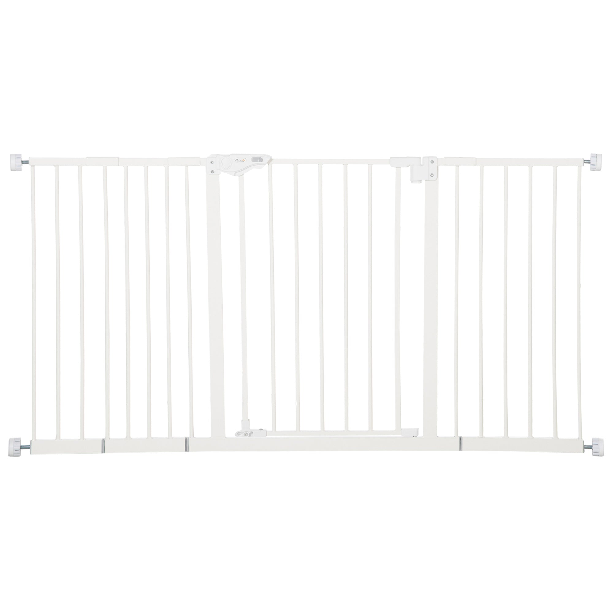 PawHut Adjustable Safety Gate w/ 3 Extensions and Four Adjustable Screws - White  | TJ Hughes