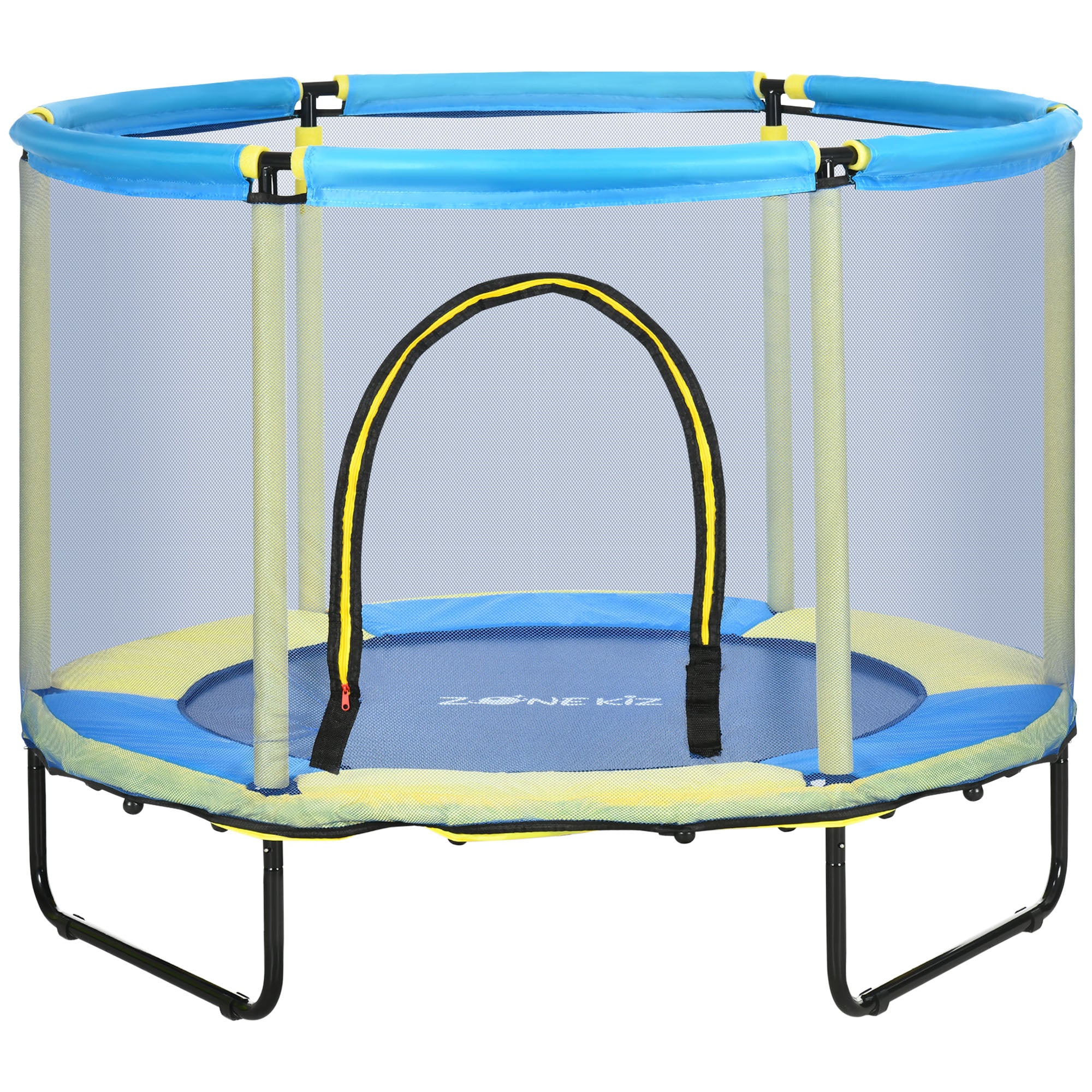 ZONEKIZ 55" Kids Trampoline with Enclosure Net for Toddler 1-6 Years Blue  | TJ Hughes