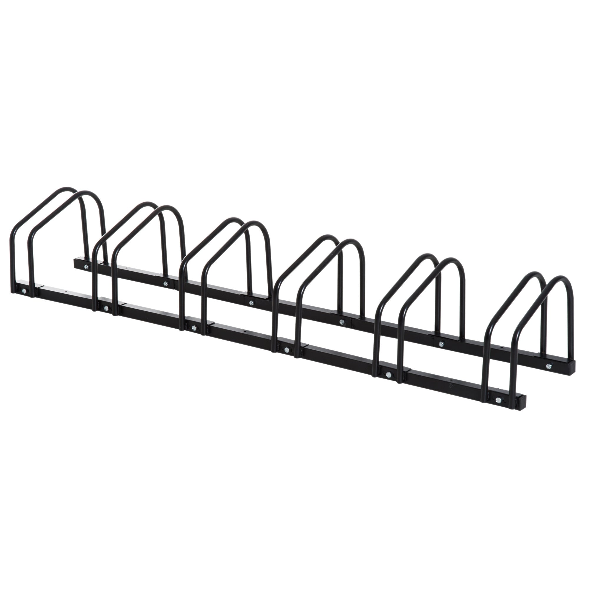 HOMCOM Bike Parking Rack Bicycle Locking Storage Stand for 6 Cycling Black  | TJ Hughes