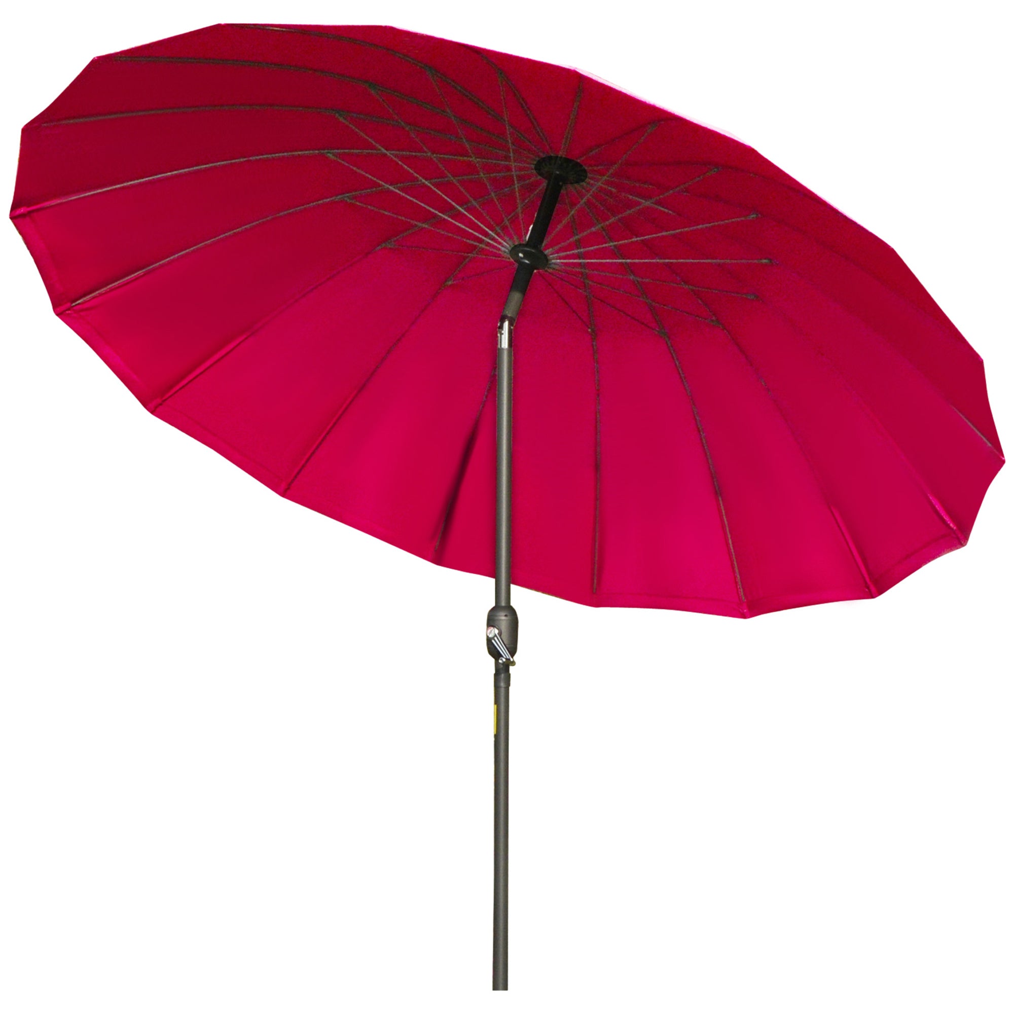 Outsunny 2.6m Round Curved Adjustable Parasol Sun Umbrella Metal Pole Red  | TJ Hughes