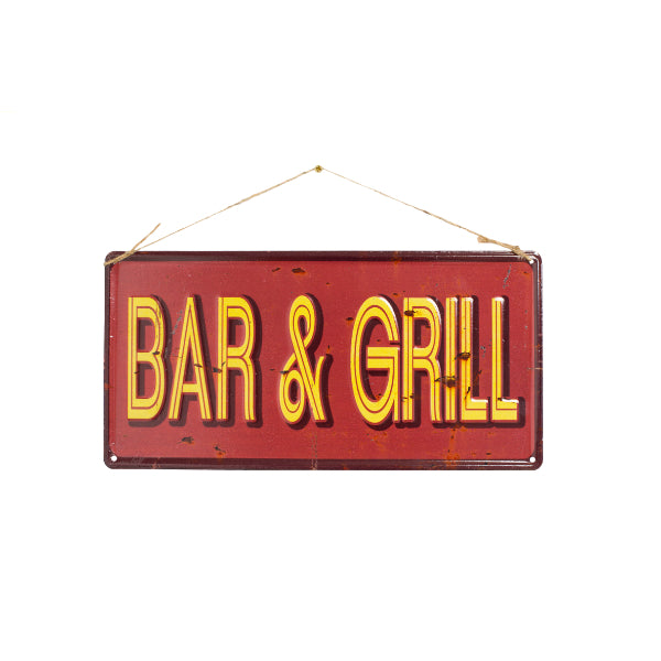 La Hacienda Wall Art - Bar & Grill Embossed Metal Sign 40x20  | TJ Hughes