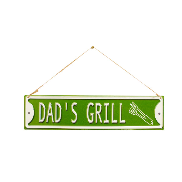 La Hacienda Wall Art - Dad’s Grill Embossed Metal Sign 40x10  | TJ Hughes