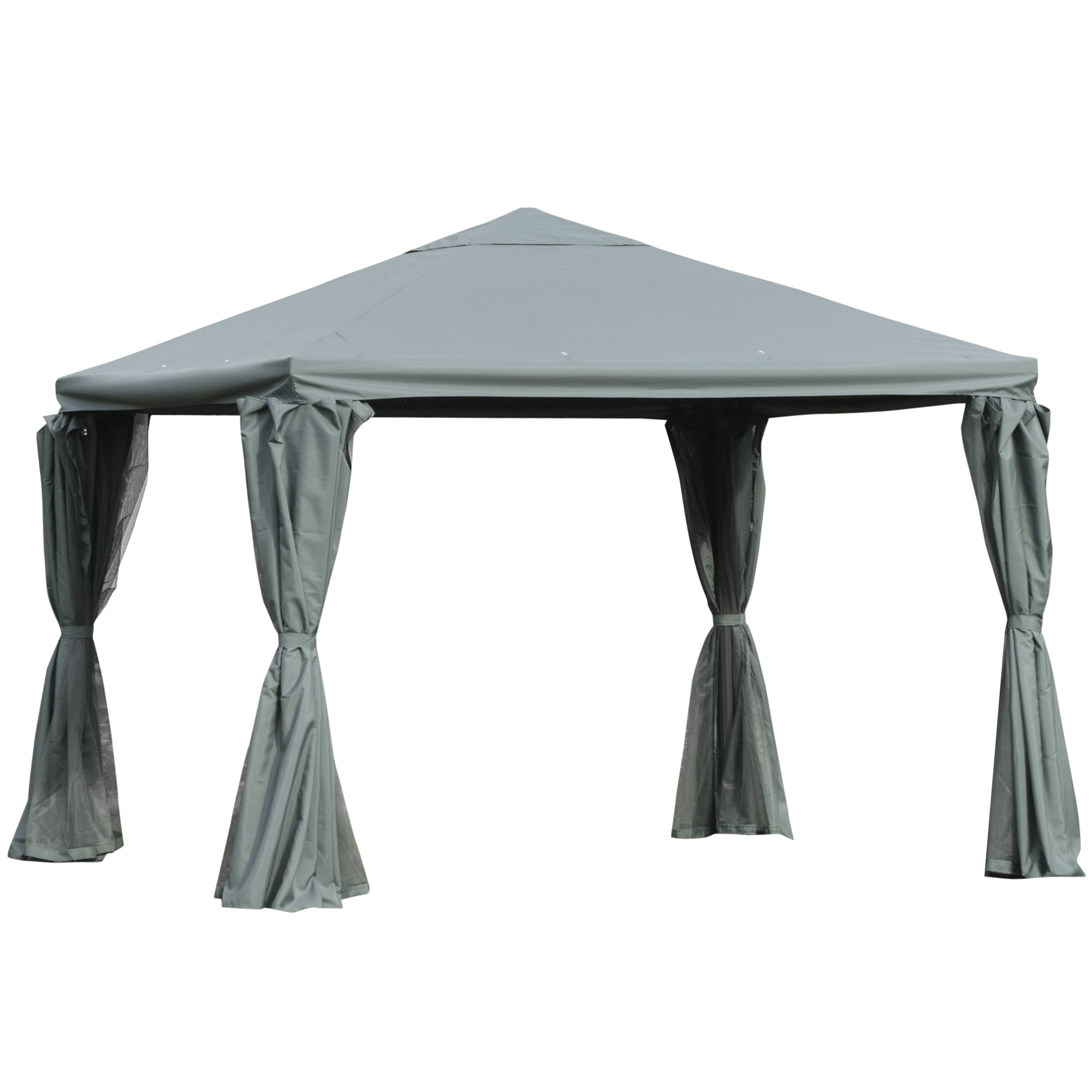 Outsunny 3(m) Outdoor Gazebo Canopy Party Tent Aluminum Frame with Sidewalls  | TJ Hughes