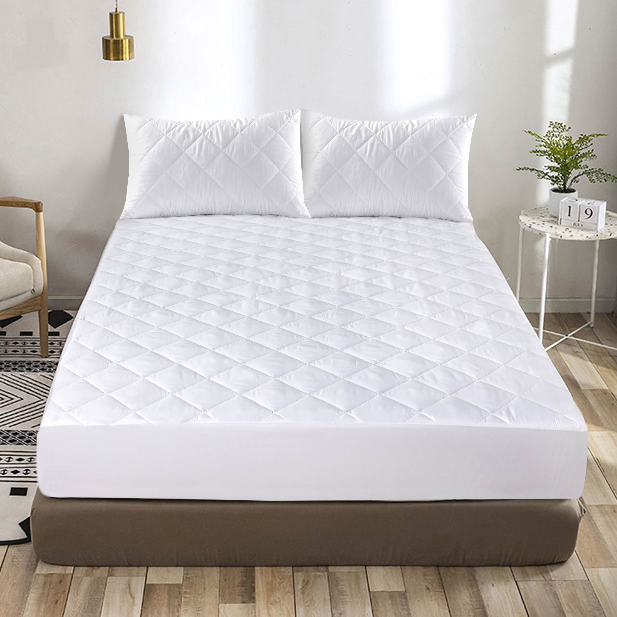 Microfibre Waterproof Quilted Mattress Protector - Single - TJ Hughes White