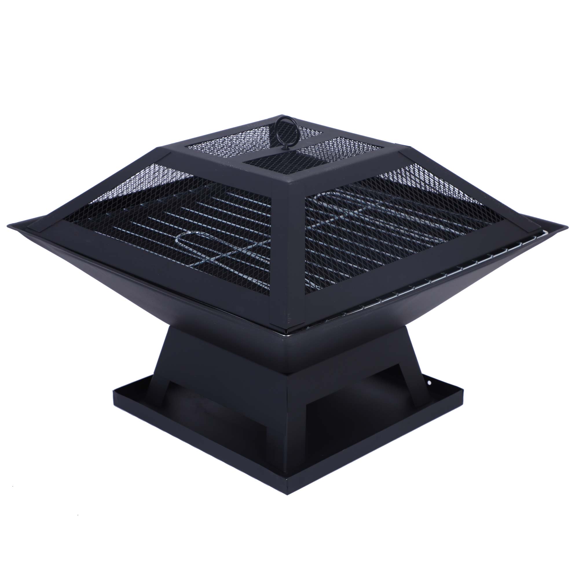 Silver & Stone Outdoor Fire Pit & BBQ Grill - Barbecue Grill Outdoor  | TJ Hughes Black