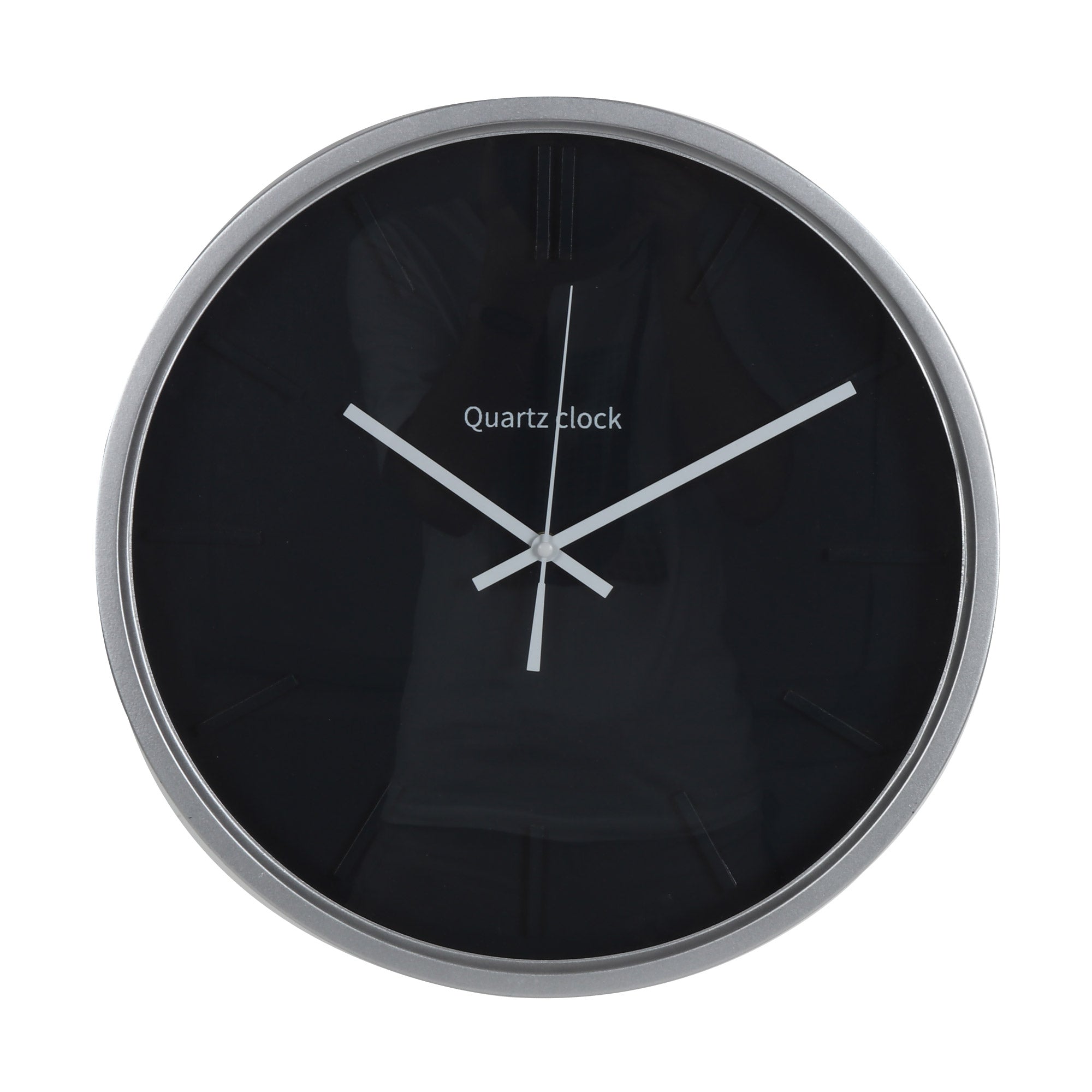 Lewis’s Wall Clock - Black and Silver 40x40x6cm - Iron  | TJ Hughes