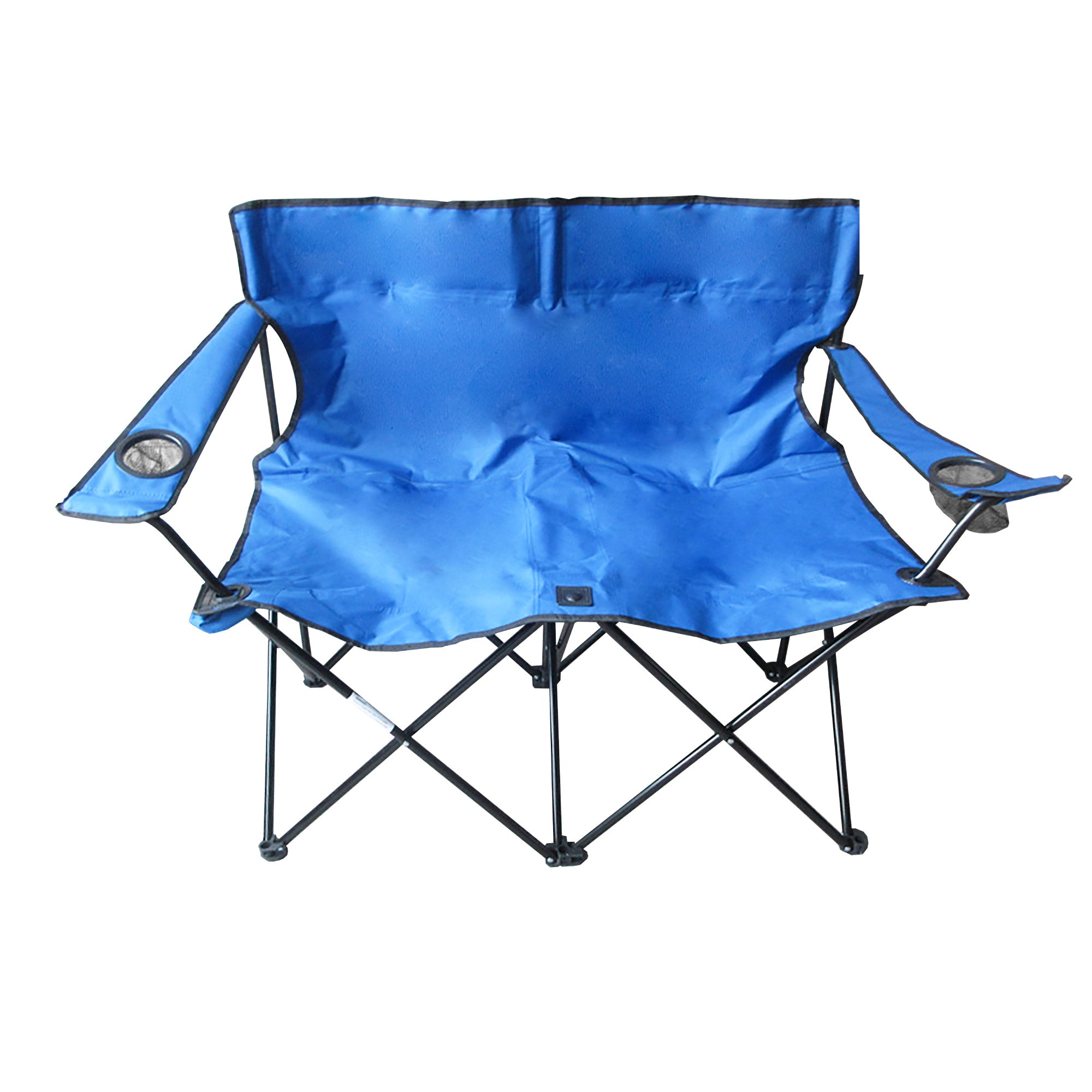 Steel Double  Seat Camping Chair - Blue - TJ Hughes