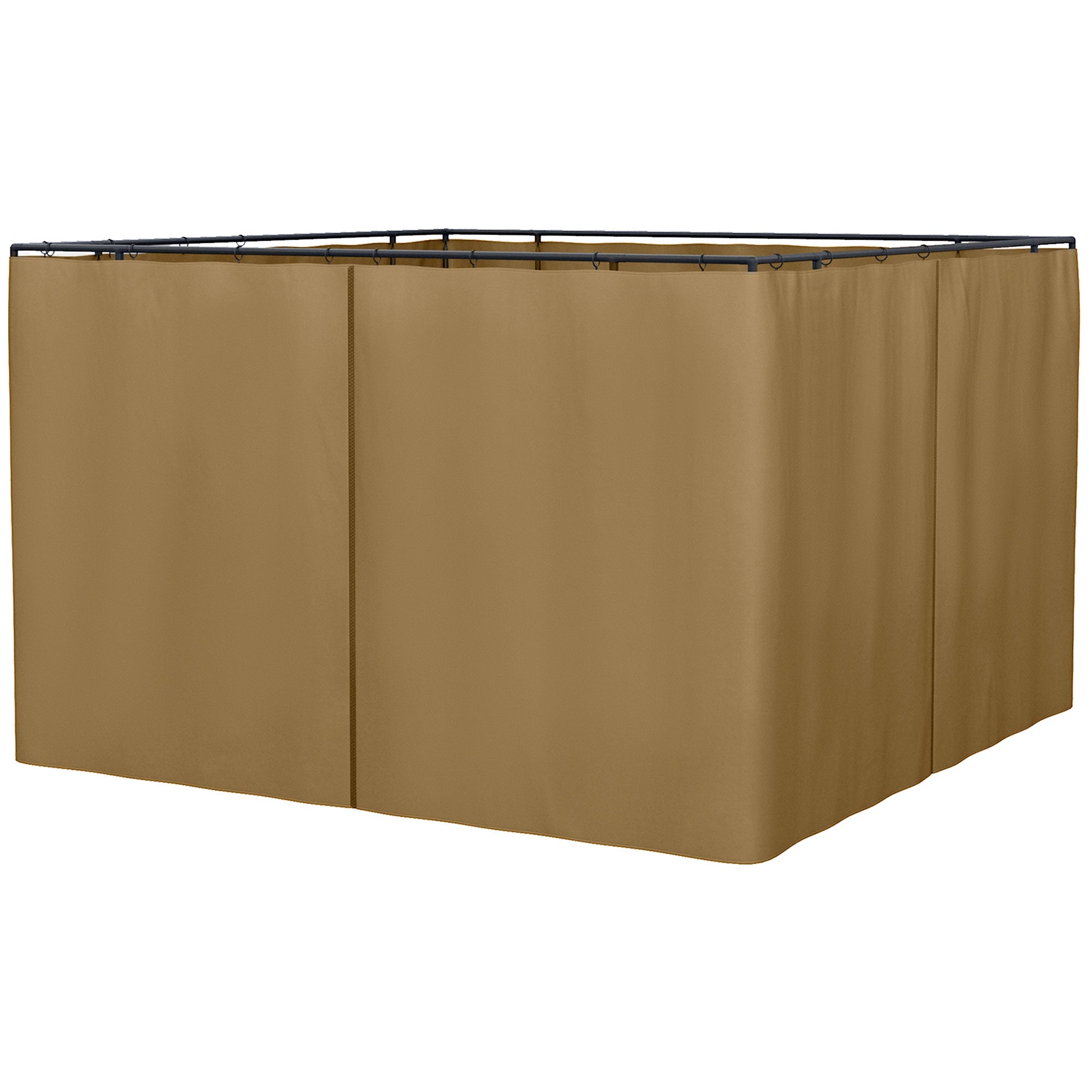 Outsunny Outdoor Privacy Curtain 4-Panel Sidewalls for 3 x 3 (M) Gazebos Brown  | TJ Hughes