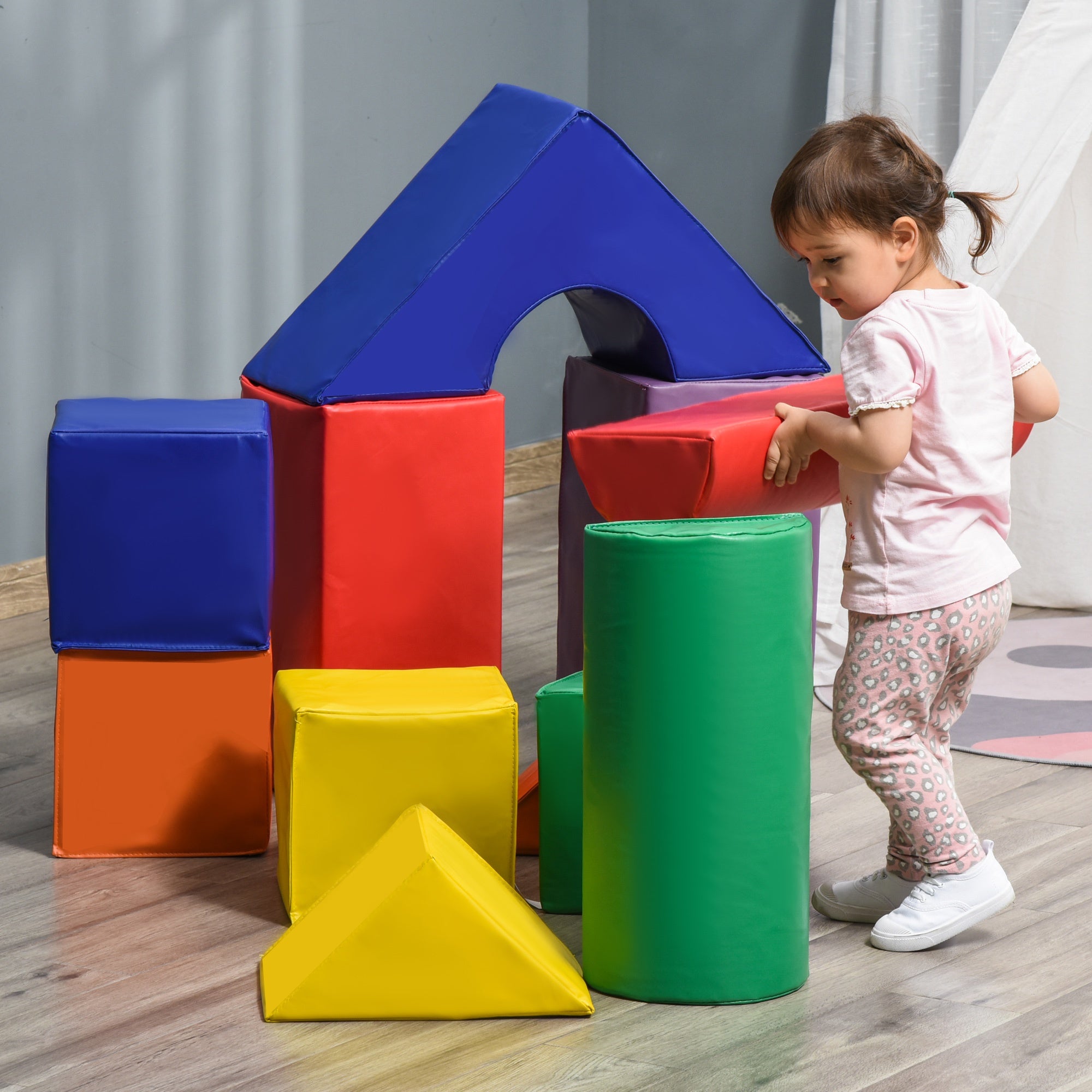 Image of 11 Pcs Kids Soft Foam Puzzle Play Blocks Set Learning Toddler Activity