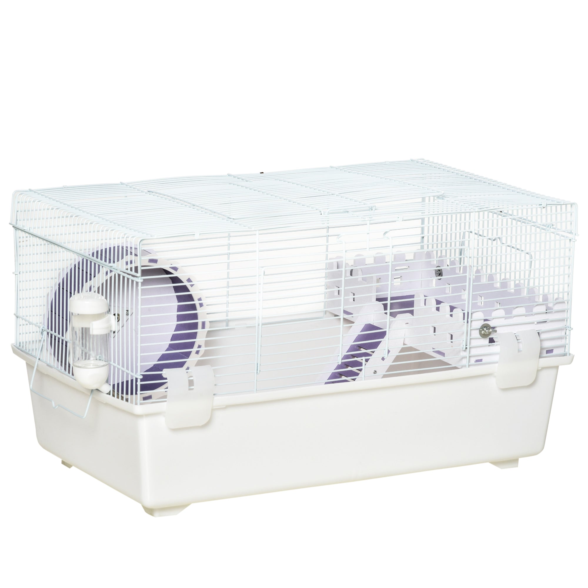 PawHut 2 Tier Hamster Cage Rodent House with Exercise Wheel Water Bottle Ladder  | TJ Hughes