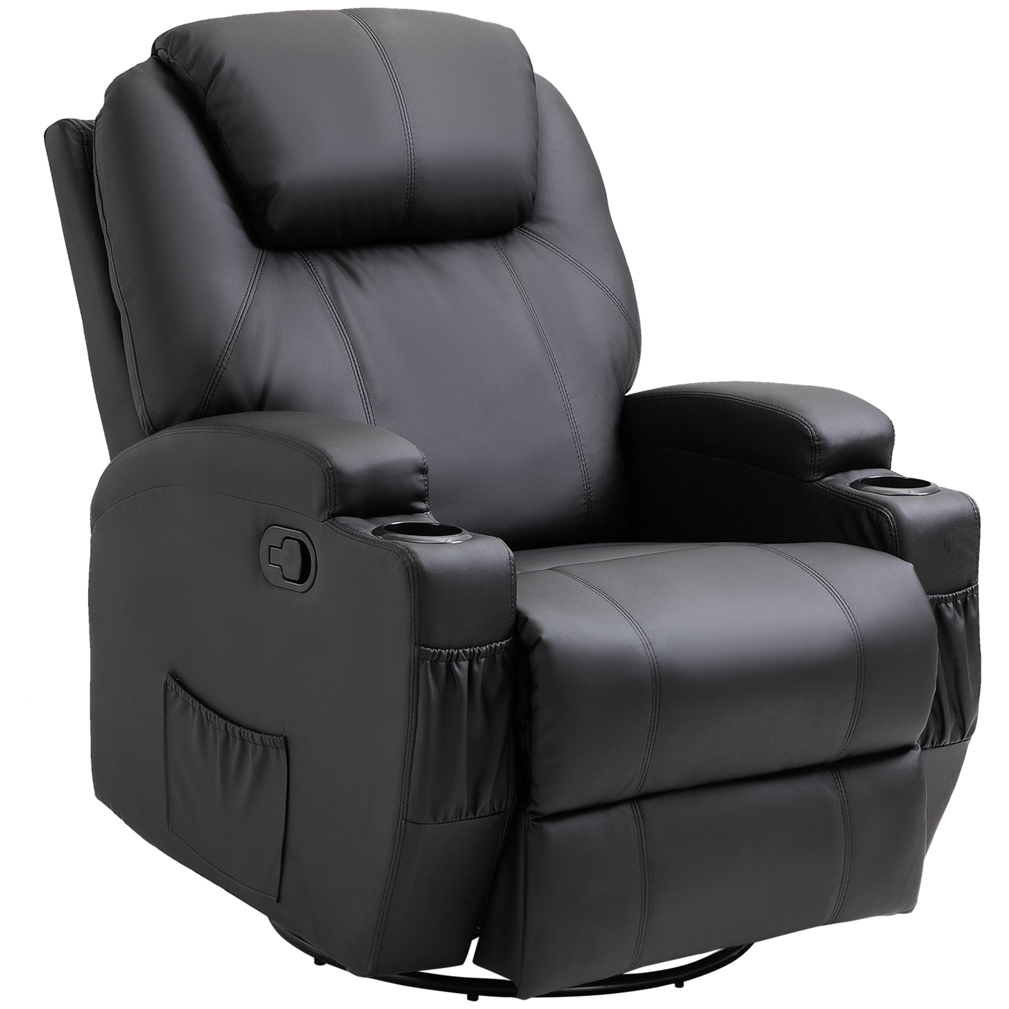 HOMCOM 8-Point Massage Recliner Chair Sofa Rocking Swivel W/ Remote Control  | TJ Hughes