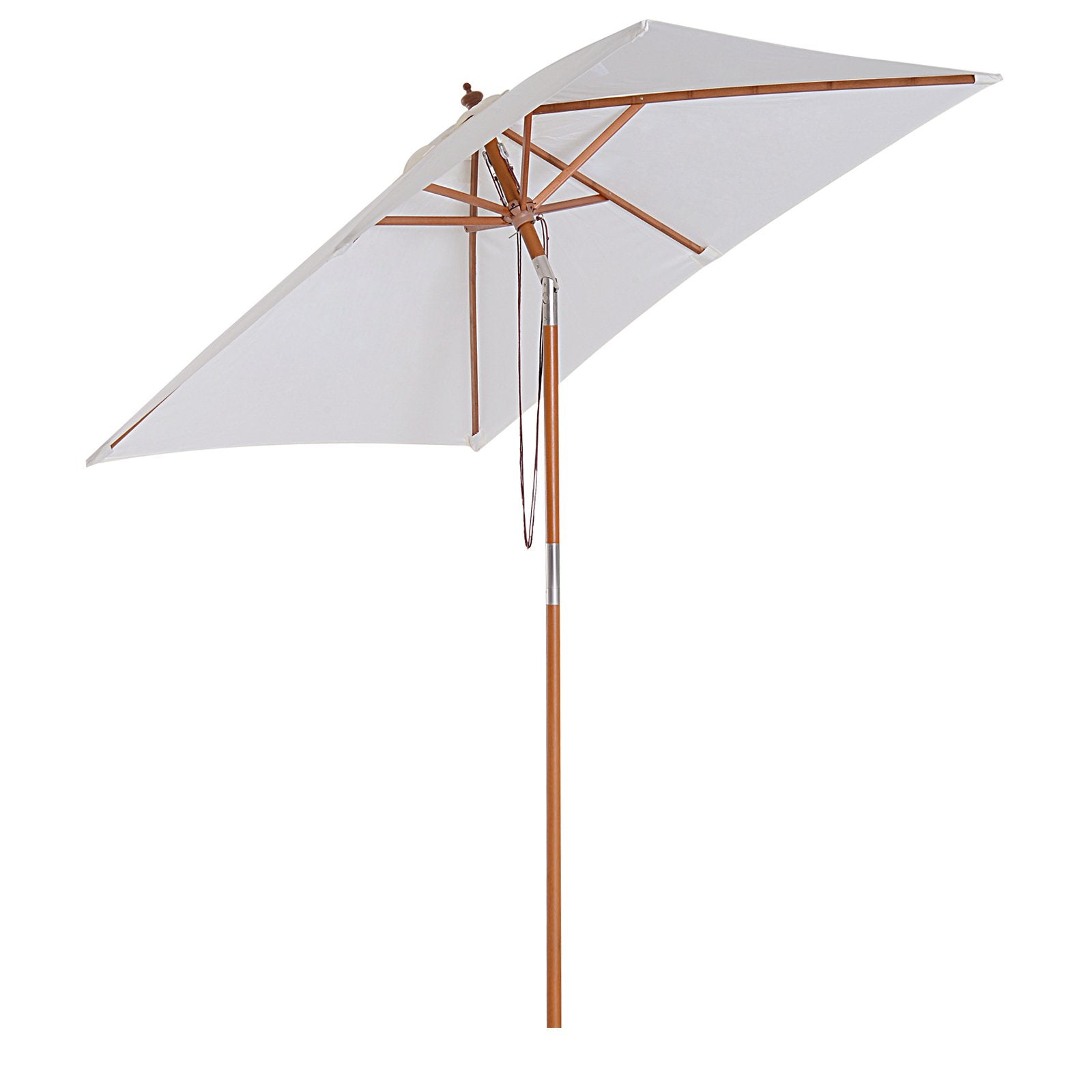 Outsunny Wooden Patio Umbrella Market Parasol Outdoor Sunshade Cream White  | TJ Hughes