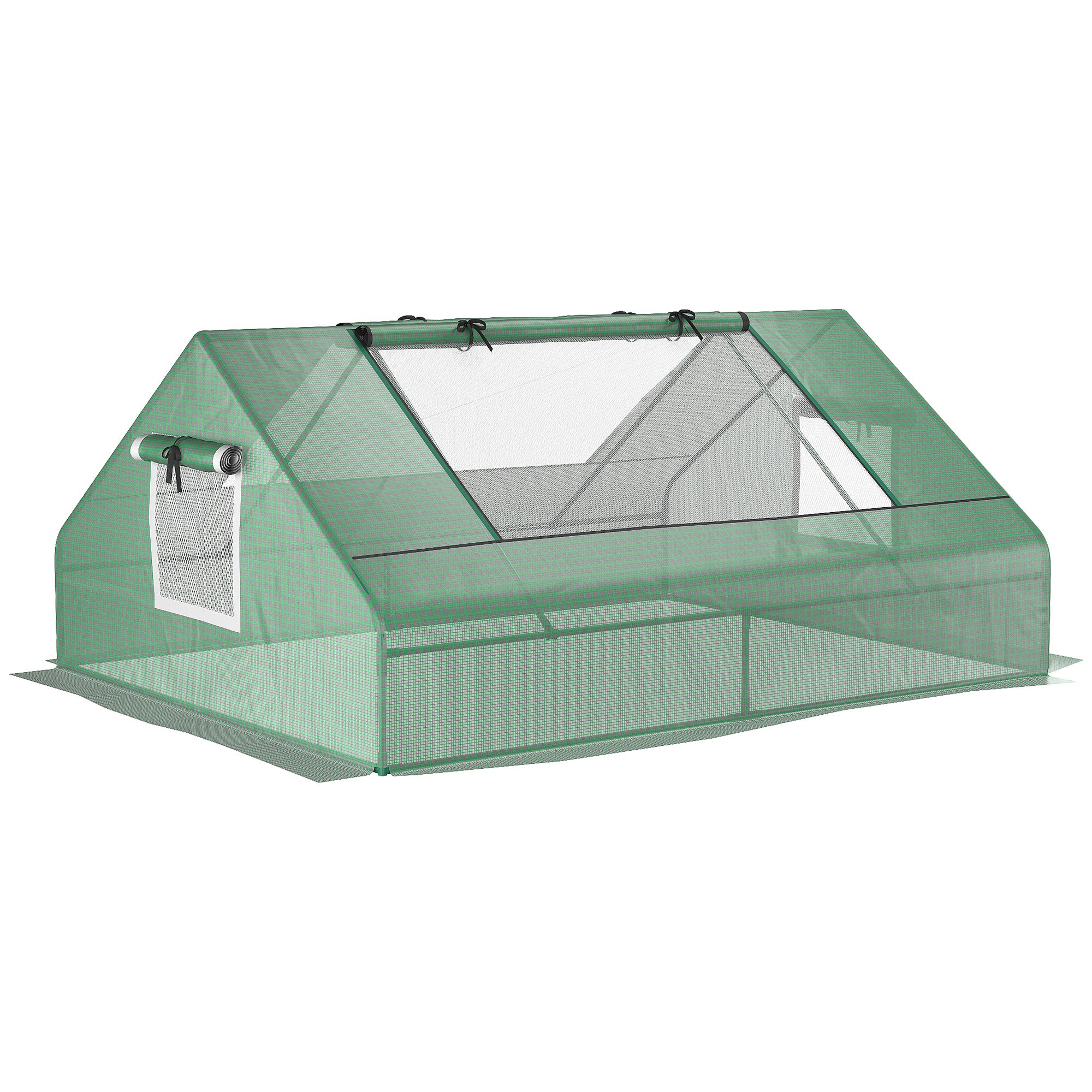 Outsunny 180 x 140 x 80cm Portable Mini Greenhouse with Zipped Windows - Green  | TJ Hughes Beige