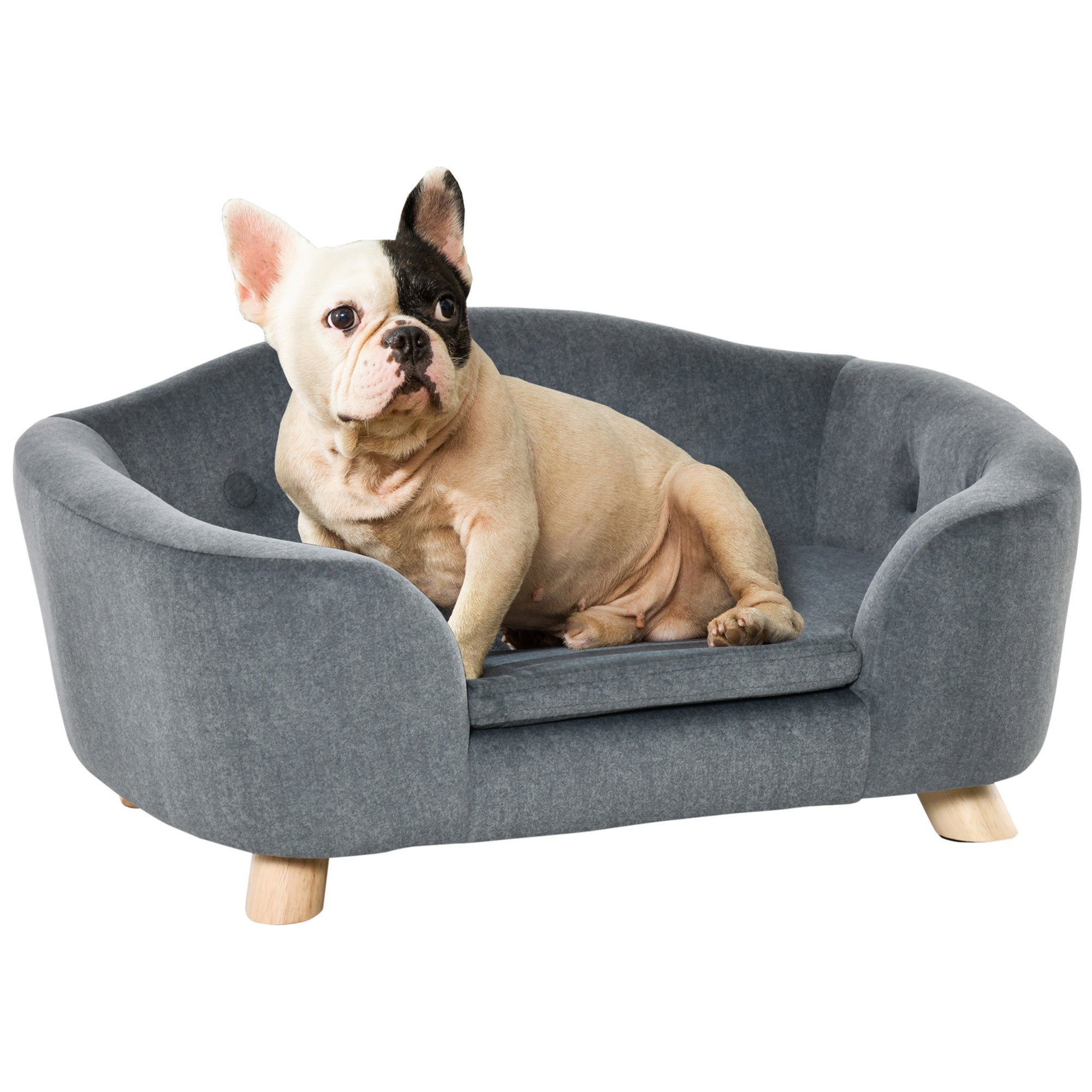 PawHut Dog Sofa Bed w/ Removable Soft Cushion for XS Size Dogs - Grey  | TJ Hughes