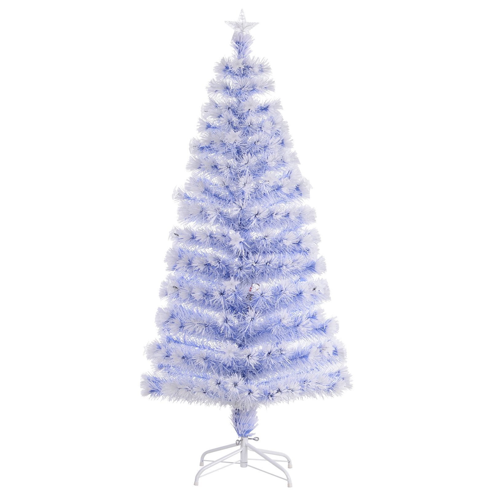 HOMCOM 5ft Artificial Fibre Optic Christmas Tree - 245L x 165W x 55H(cm) - HOMCOM Christmas  | TJ Hughes