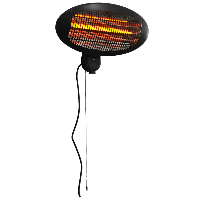 Outsunny Wall Mount Electric Infrared Patio Heater 220V-240V Black  | TJ Hughes