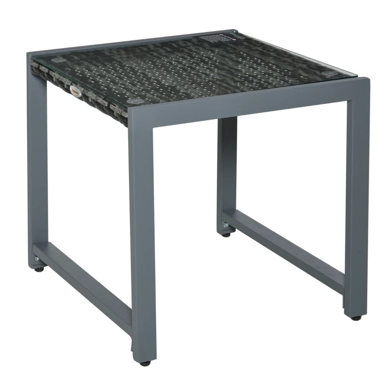 Outsunny Garden Rattan Coffee Table - Grey  | TJ Hughes