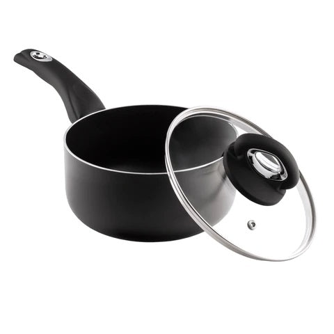 Pendeford Diamond Range Non Stick Saucepan & Lid - 20cm  | TJ Hughes Black