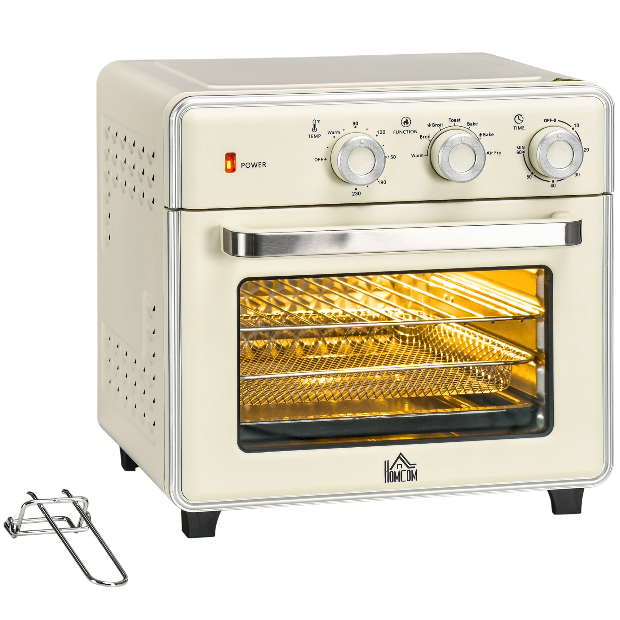 HOMCOM 7-in-1 Toaster Oven 4-Slice w/ 60-min Timer Adjustable Thermostat 1400W  | TJ Hughes
