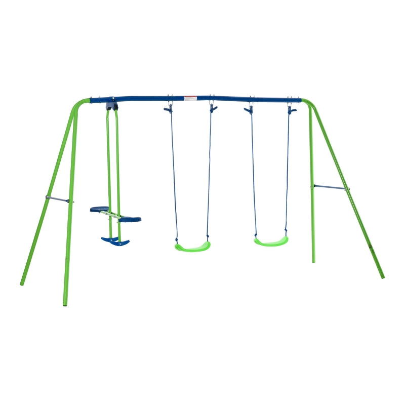 Outsunny Kids Swing - 2 Swings and Double Glider  | TJ Hughes