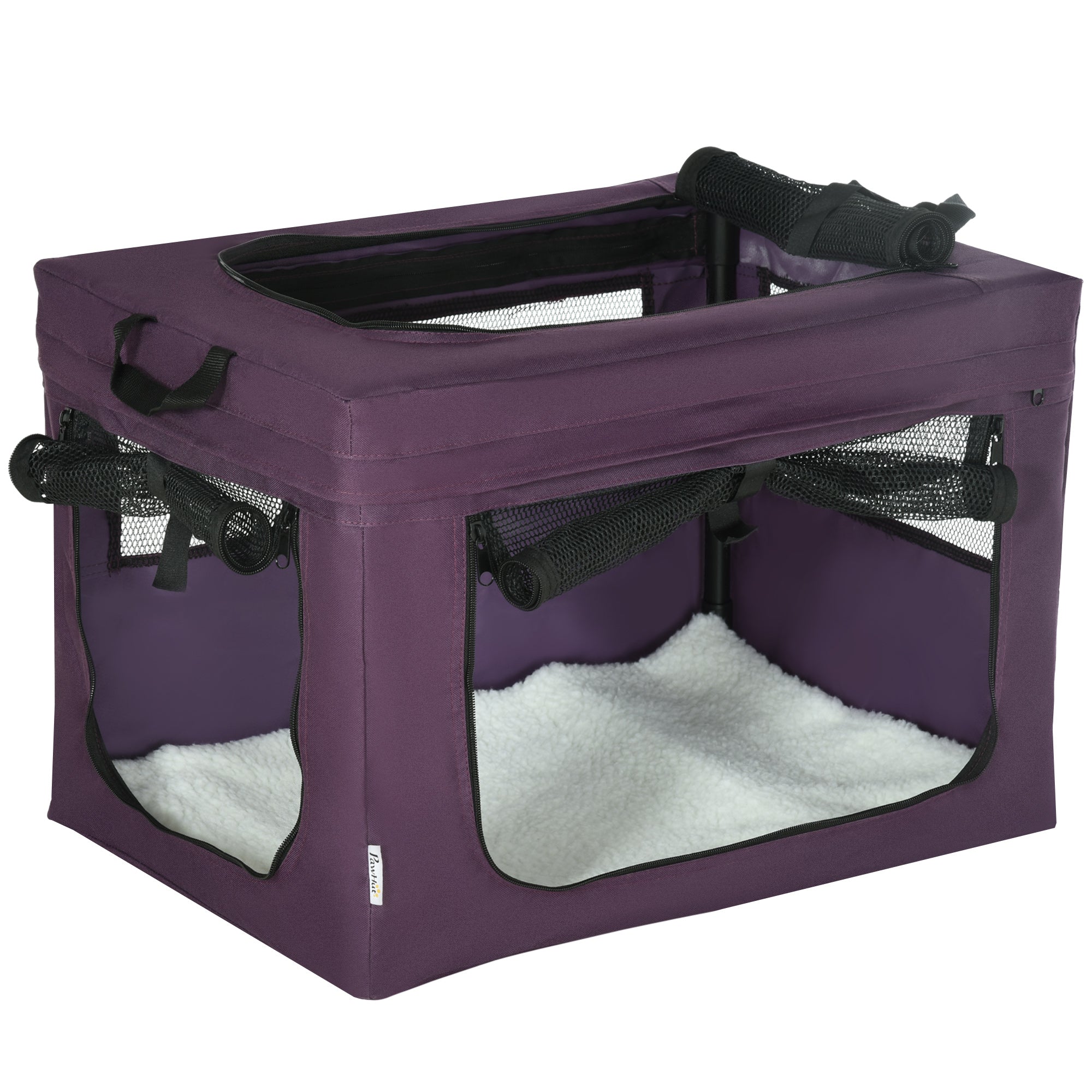 PawHut 60cm Soft Side Pet Carrier w/ Cushion - for Miniature Dogs - Purple  | TJ Hughes