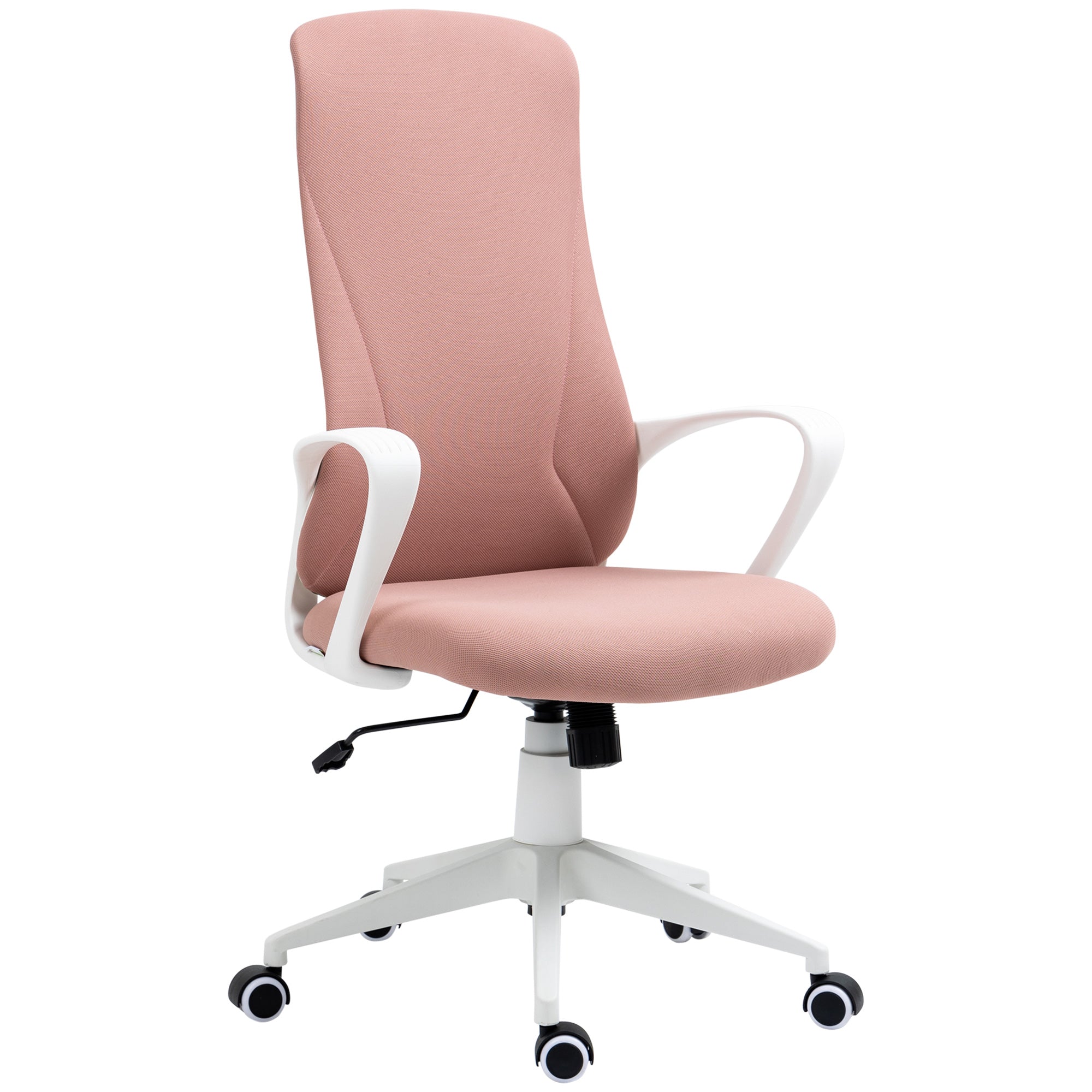 Vinsetto High-Back Home Office Chair Height Adjustable Elastic Desk Chair Pink  | TJ Hughes