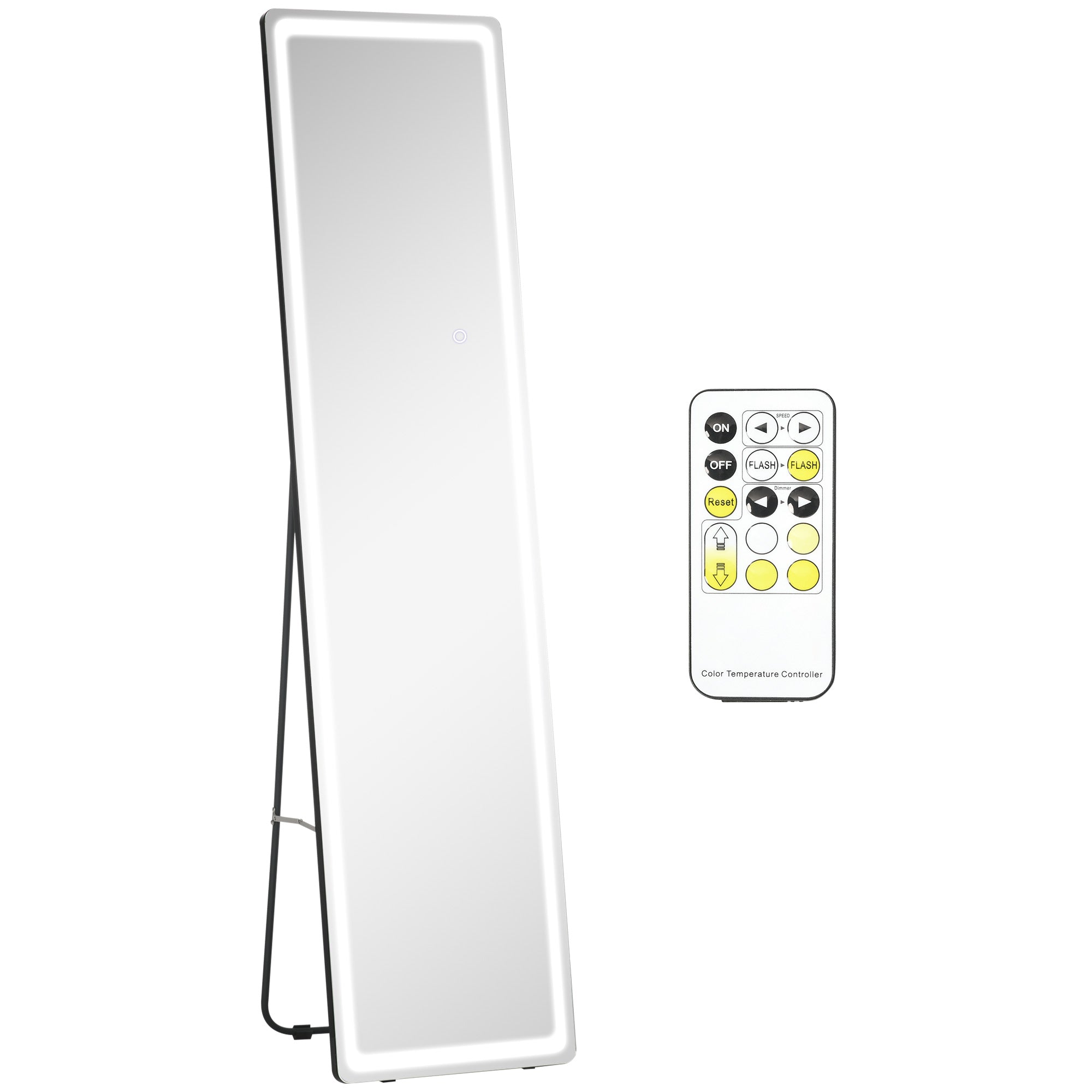 HOMCOM LED Lighted Full Length Mirror - Floor Standing or Wall Mount Bedroom  | TJ Hughes