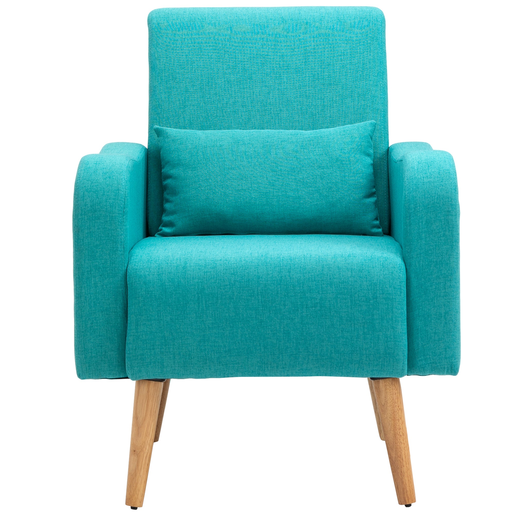 HOMCOM Nordic Leisure Lounge Sofa Accent Chair with Pillow for Bedroom Teal  | TJ Hughes