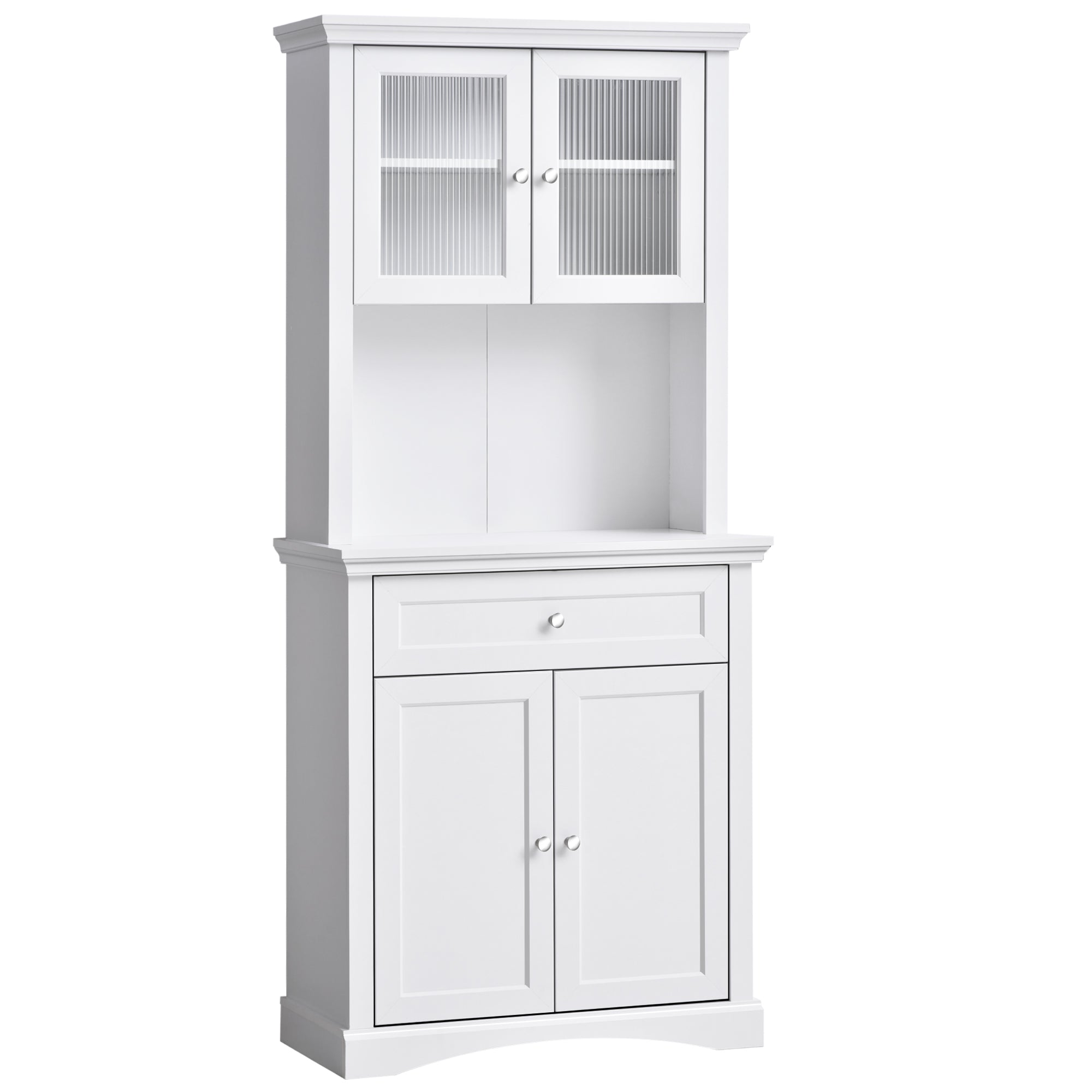 HOMCOM Kitchen Cupboard Storage Cabinet with Drawer - Doors and Shelves - White  | TJ Hughes