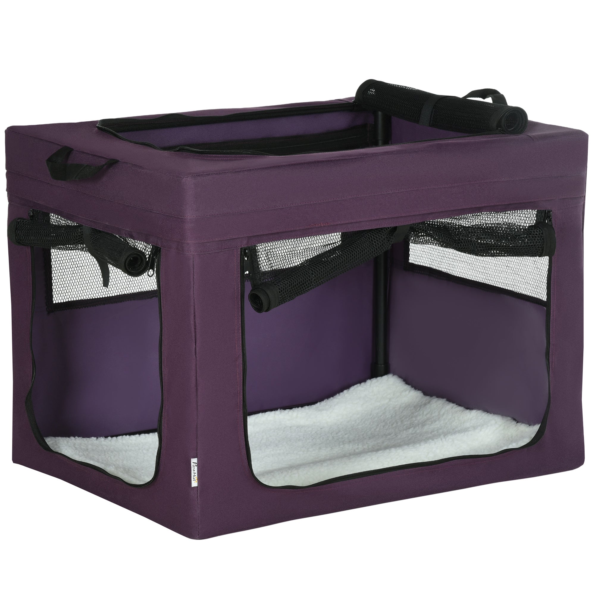 PawHut 69cm Pet Carrier w/ Cushion - for Miniature - Small Dogs - Purple  | TJ Hughes