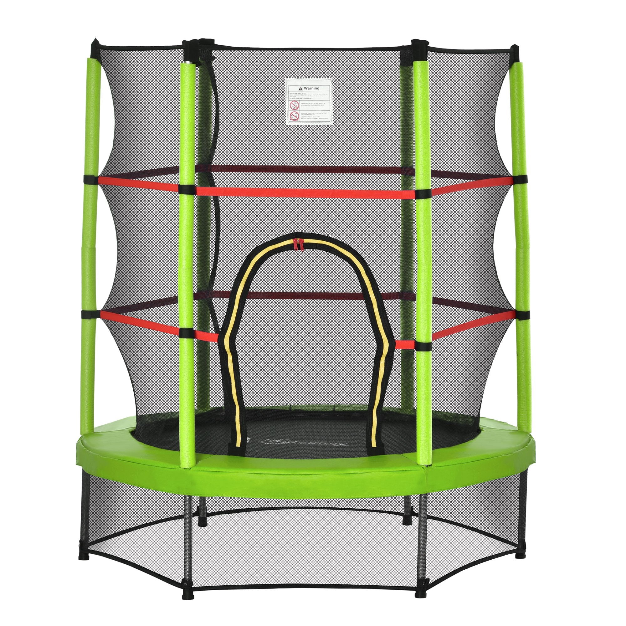 HOMCOM Kids Trampoline Mini Bouncer w/ Enclosure Net for 3-6 Years Green  | TJ Hughes