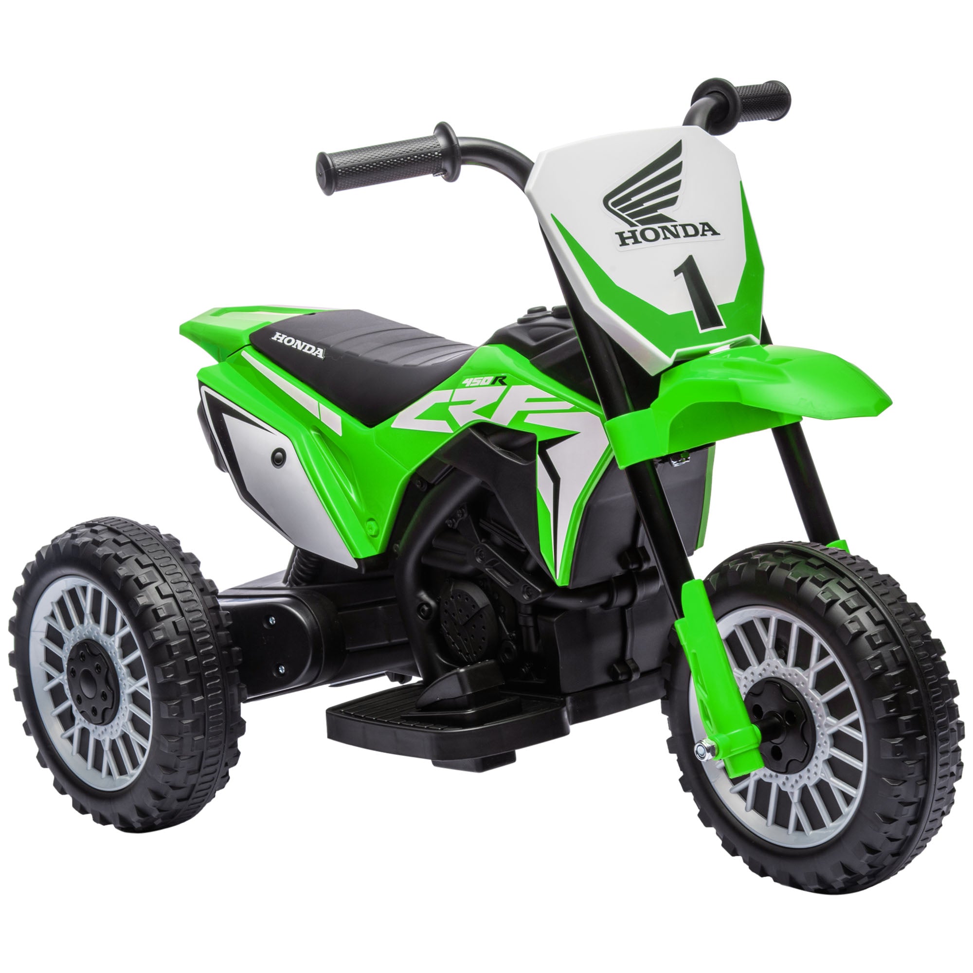 HOMCOM Honda CRF450RL Licensed 6V Kids Electric Motorbike w/ Horn - Green  | TJ Hughes