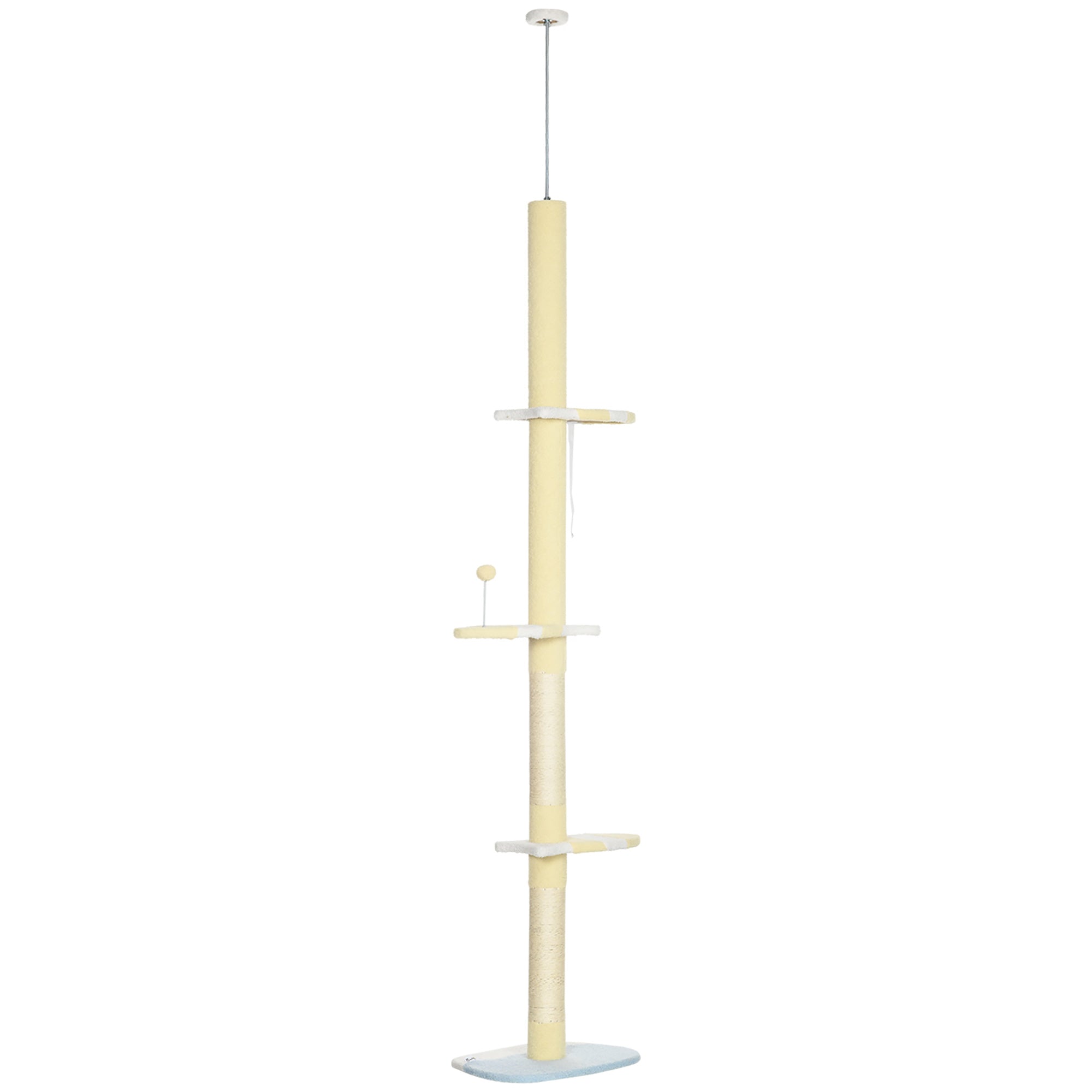 PawHut 260cm Height Adjustable Floor-To-Ceiling Cat Tower w/ Anti-Slip Kit  | TJ Hughes