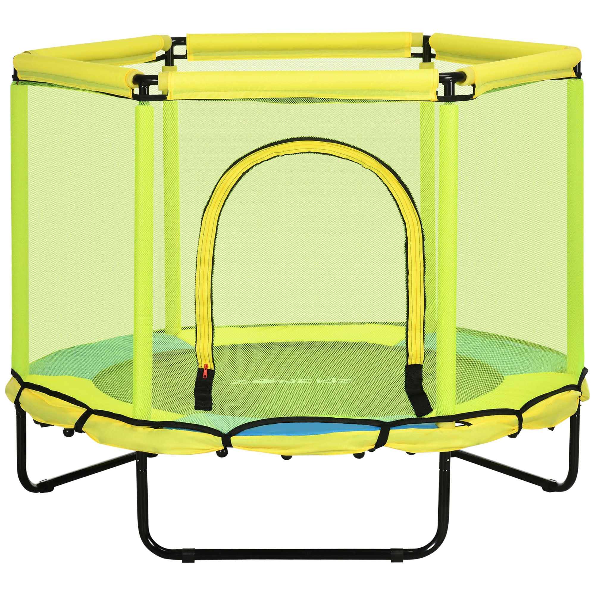 ZONEKIZ 4.6FT Kids Trampoline with Enclosure Safety Net for 1-6 Years Yellow  | TJ Hughes