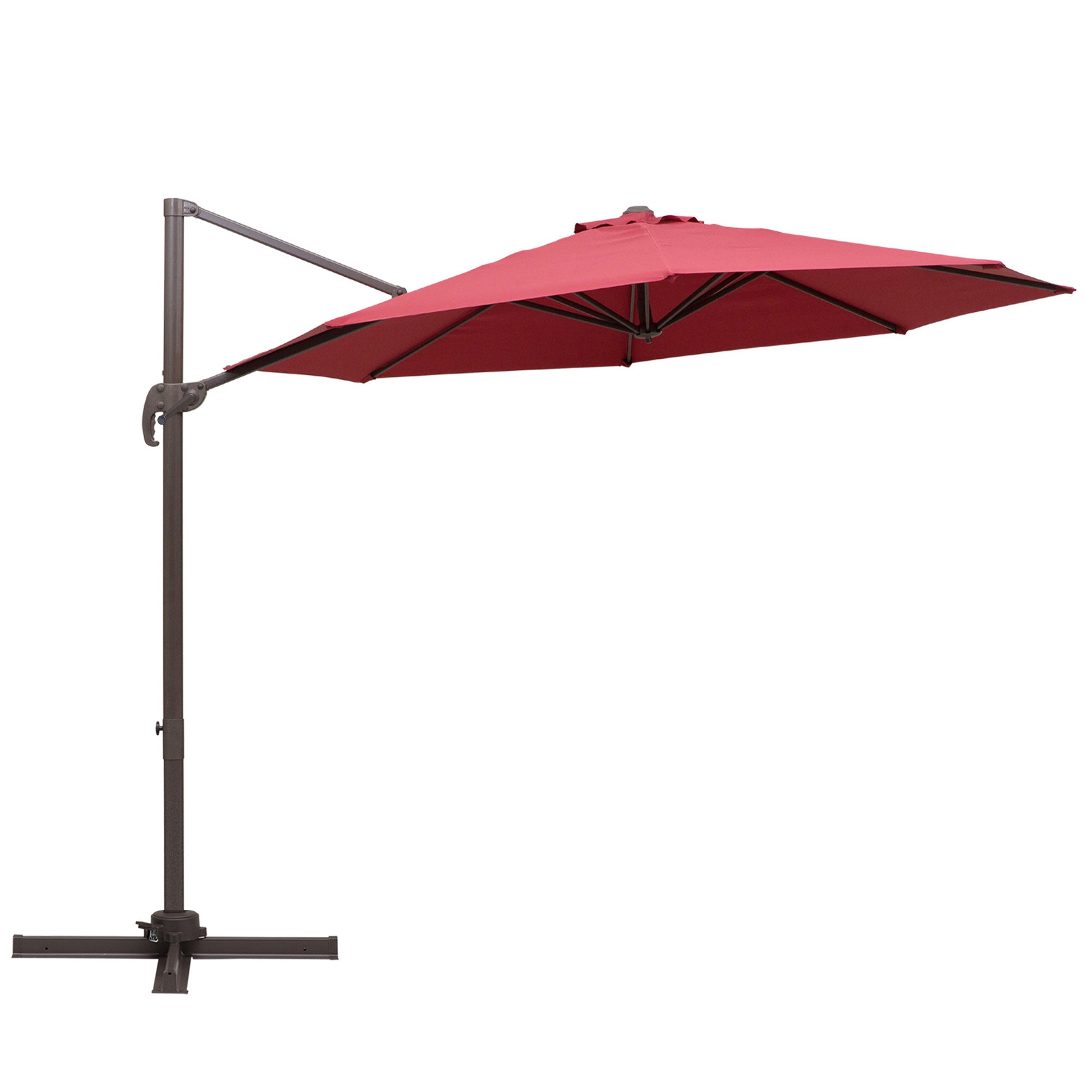 Outsunny Outdoor Market Patio Umbrella with Crank - Tilt - and 8 Ribs Wine Red  | TJ Hughes