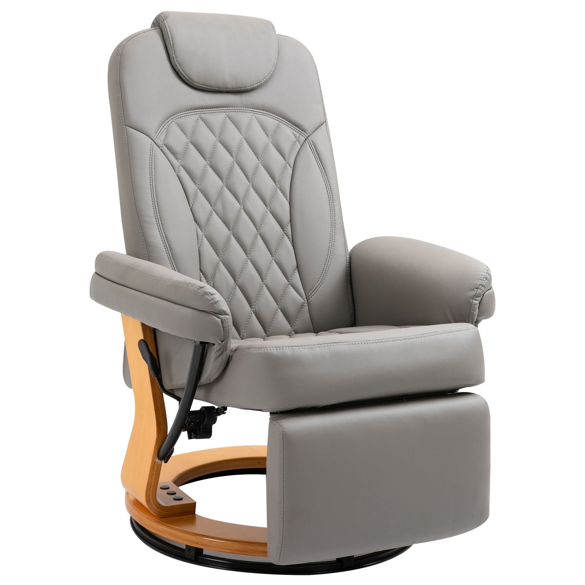 HOMCOM Recliner Leisure Armchair with Wood Base Footrest for Home Office  | TJ Hughes