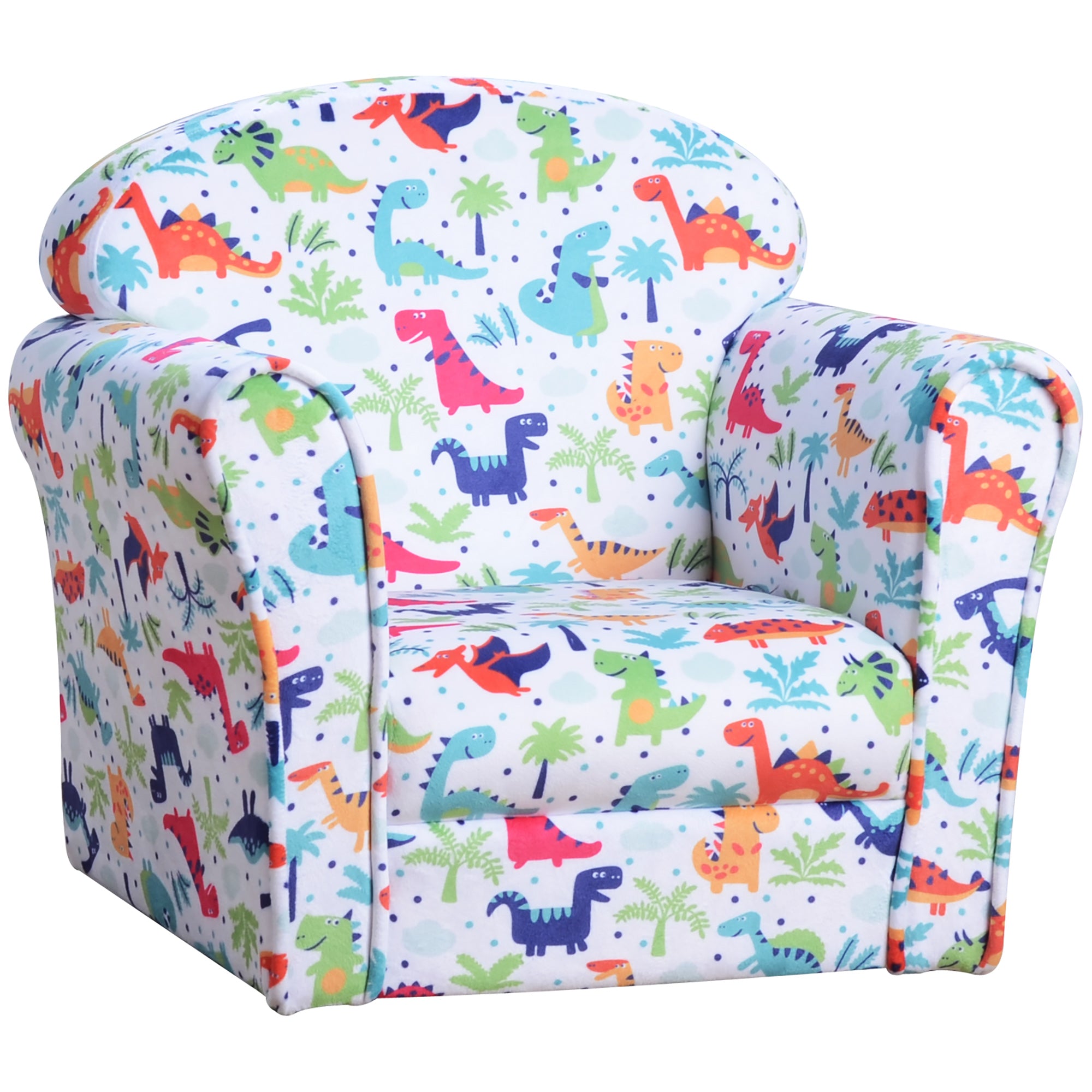 HOMCOM Children’s Armchair Kids Sofa Tub Chair Seat Cartoon Flannel Wooden  | TJ Hughes