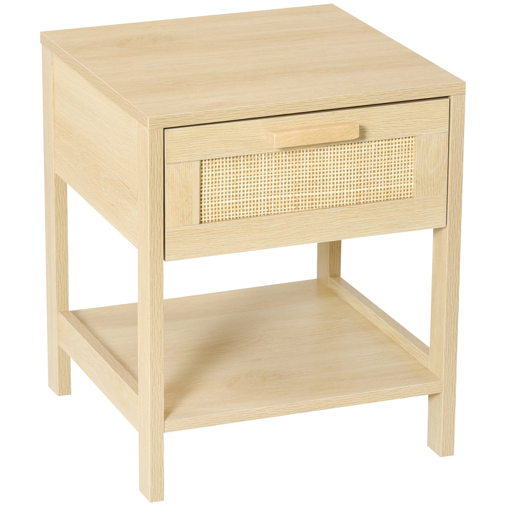 HOMCOM Nightstand Bedside Table End Table Storage Organizer W/ Drawer Shelf  | TJ Hughes