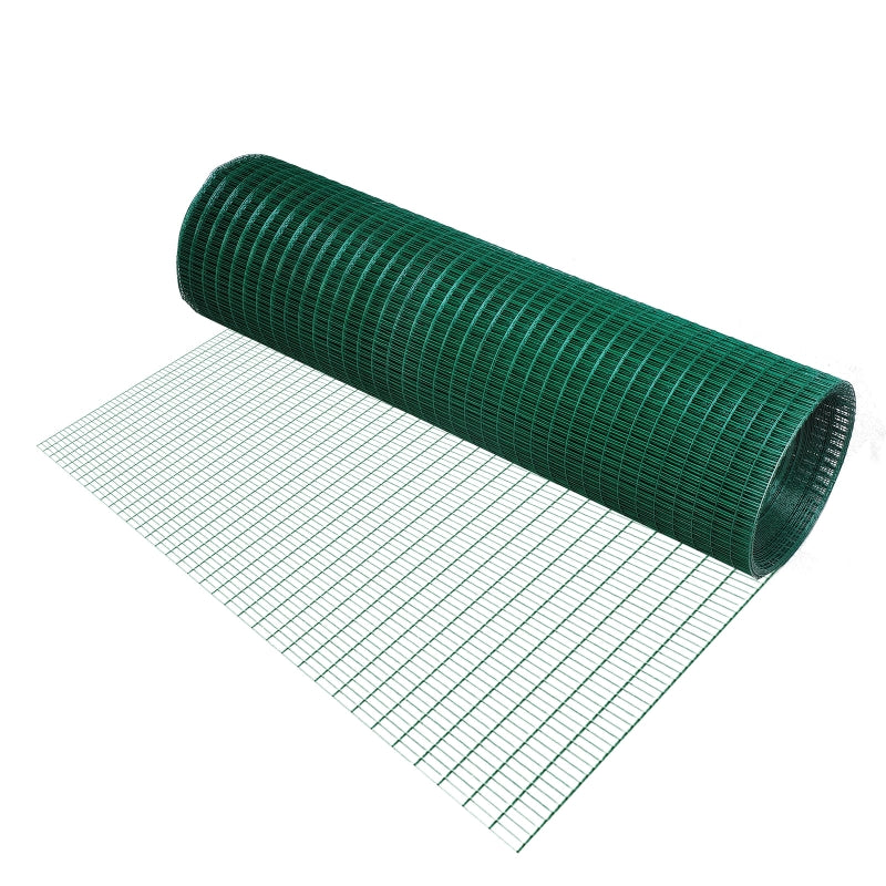 Pawhut PVC Chicken Coated Welded Wire Mesh 30m-Dark Green  | TJ Hughes